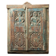 19th century Antique wooden Indian window frame from India