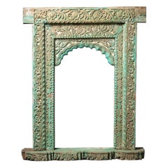 19th century Used wooden Indian window frame - OriginalBuddhas