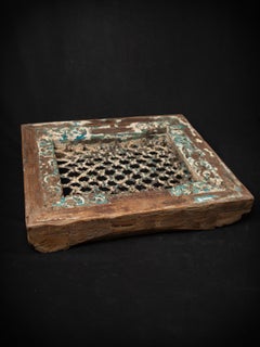 19th Century Antique wooden Indian window panel from India