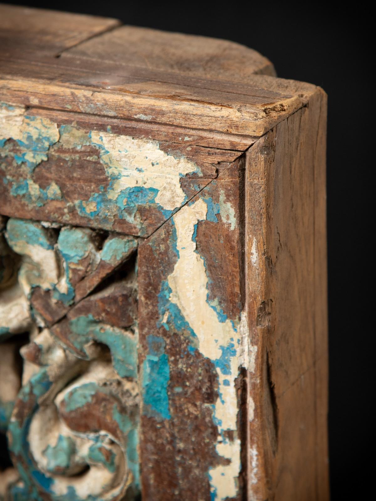 Panneau de fenêtre indien en bois ancien du 19e siècle provenant de l'Inde Bon état - En vente à DEVENTER, NL