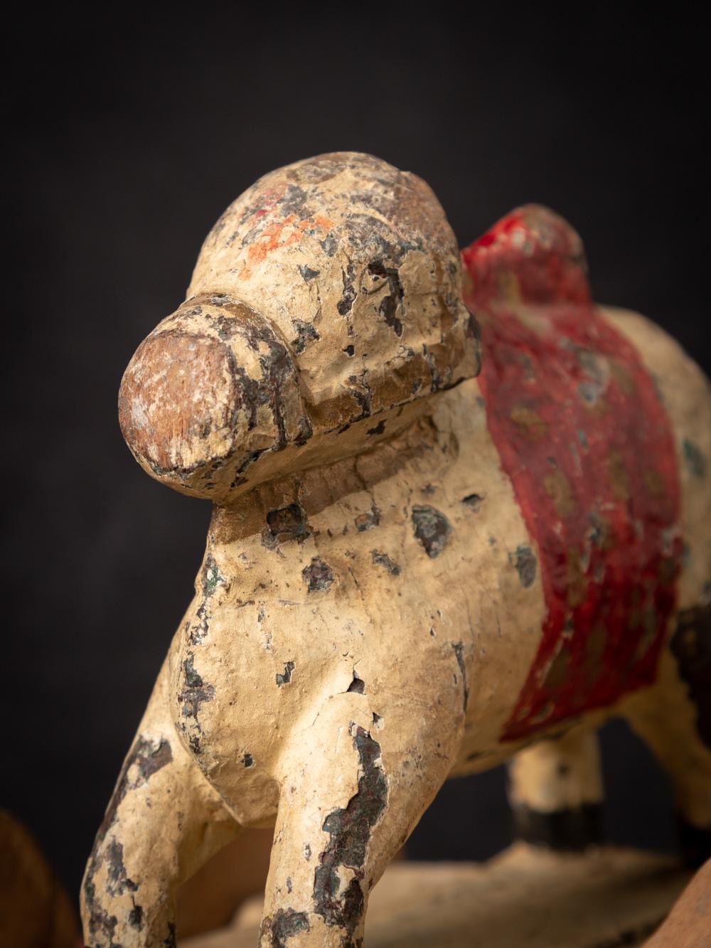 19th century antique wooden Nandi Bull from India  OriginalBuddhas 1