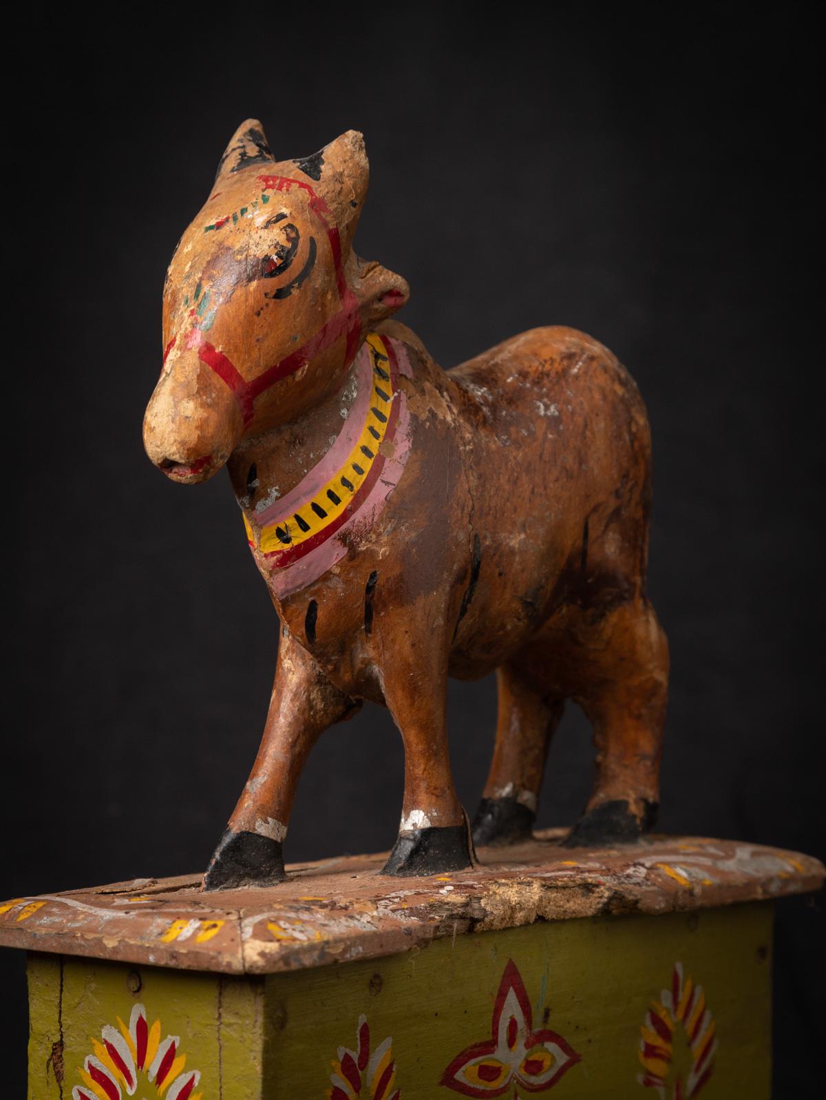 19th Century 19th century antique wooden Nandi Bull - OriginalBuddhas