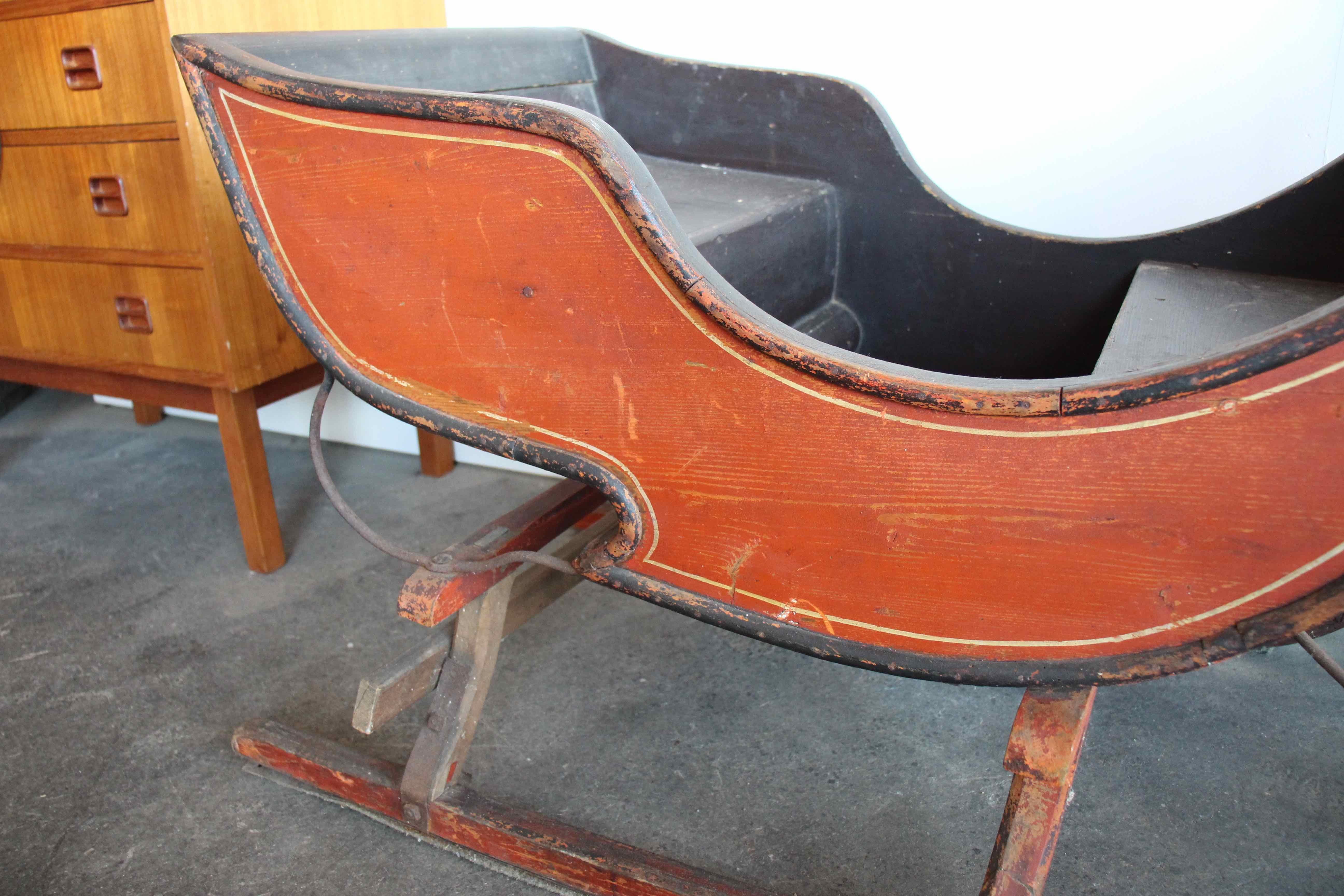 19th Century Antique Wooden Sledge from Germany 4