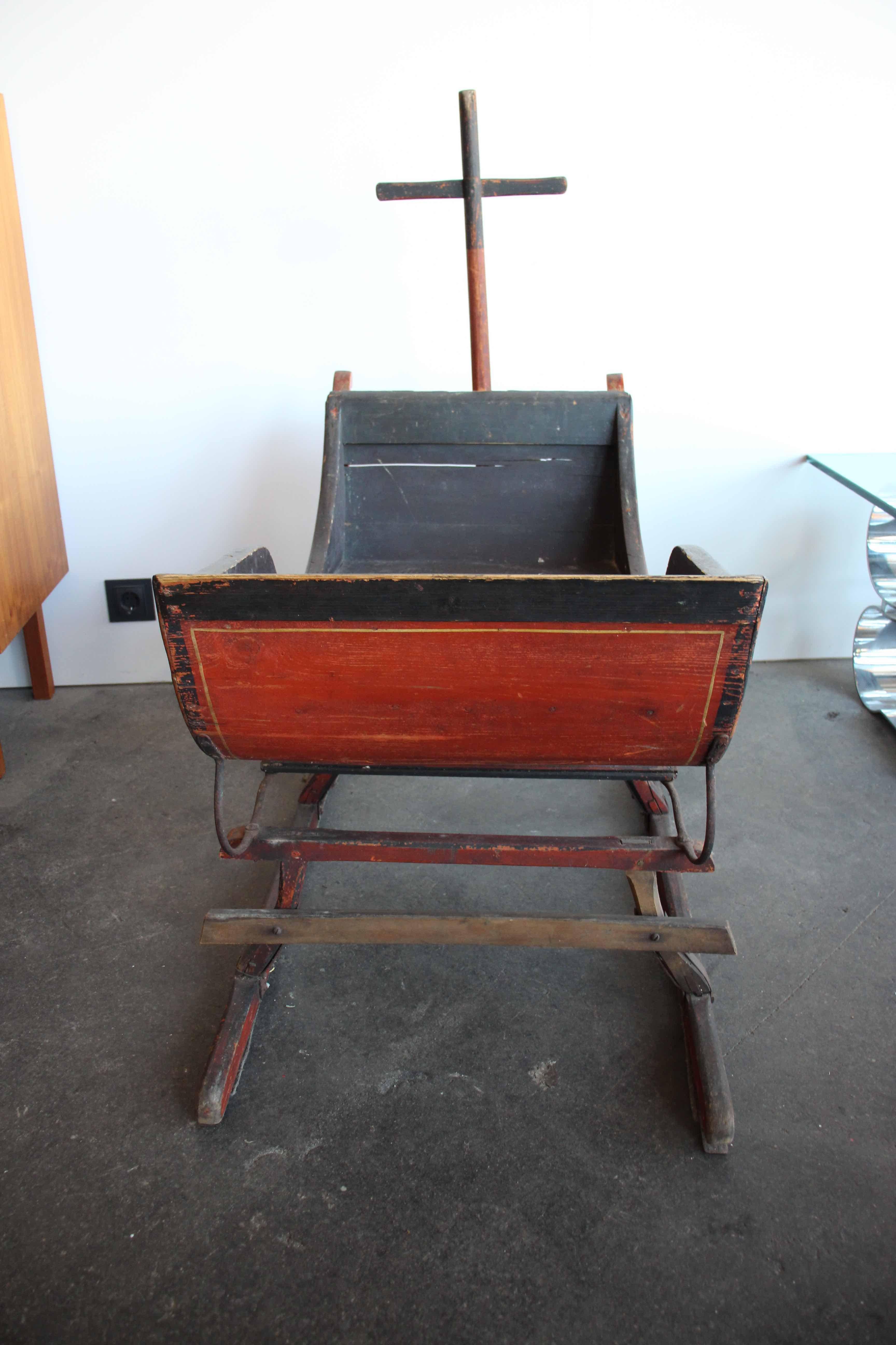 19th Century Antique Wooden Sledge from Germany 6