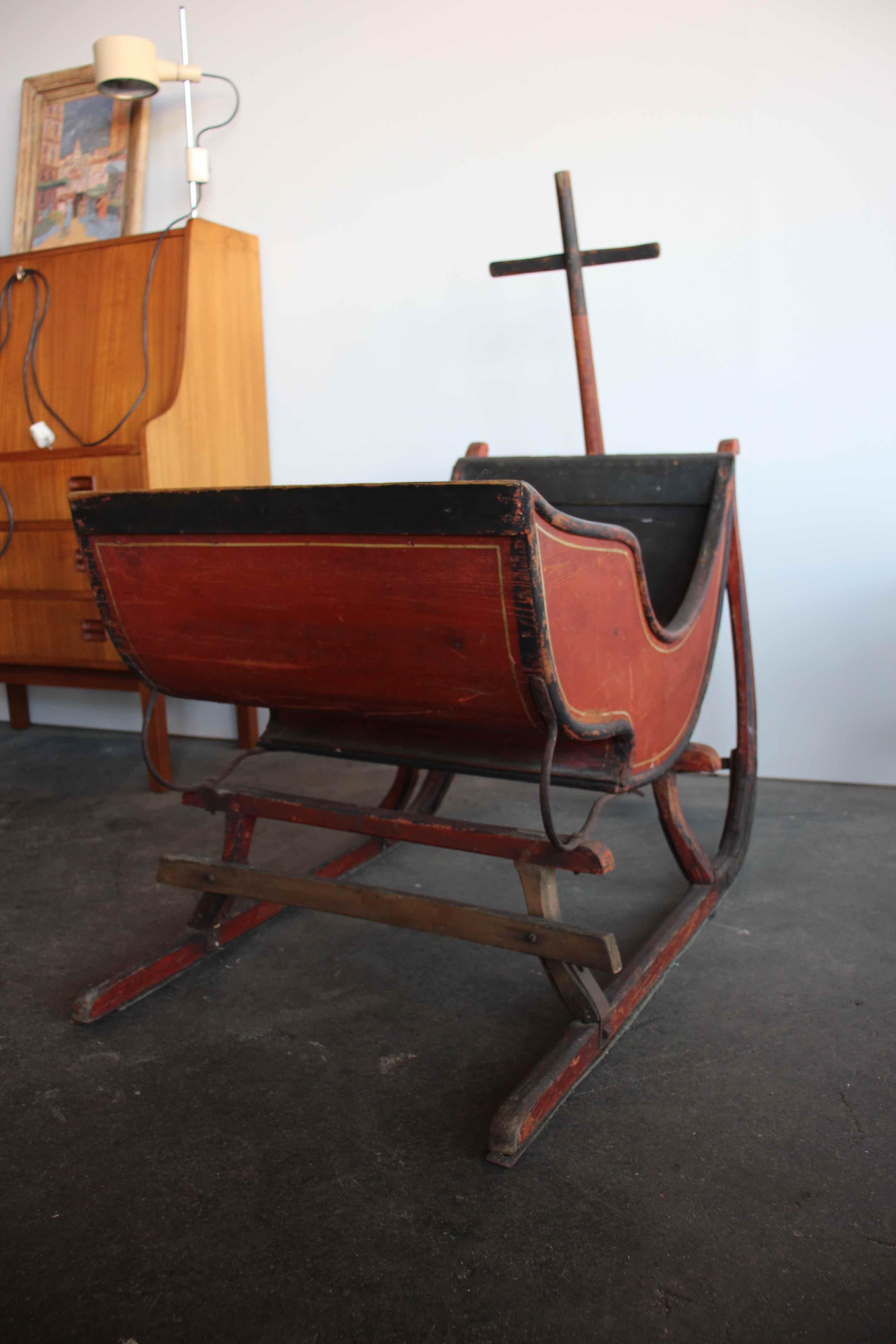 19th Century Antique Wooden Sledge from Germany 7
