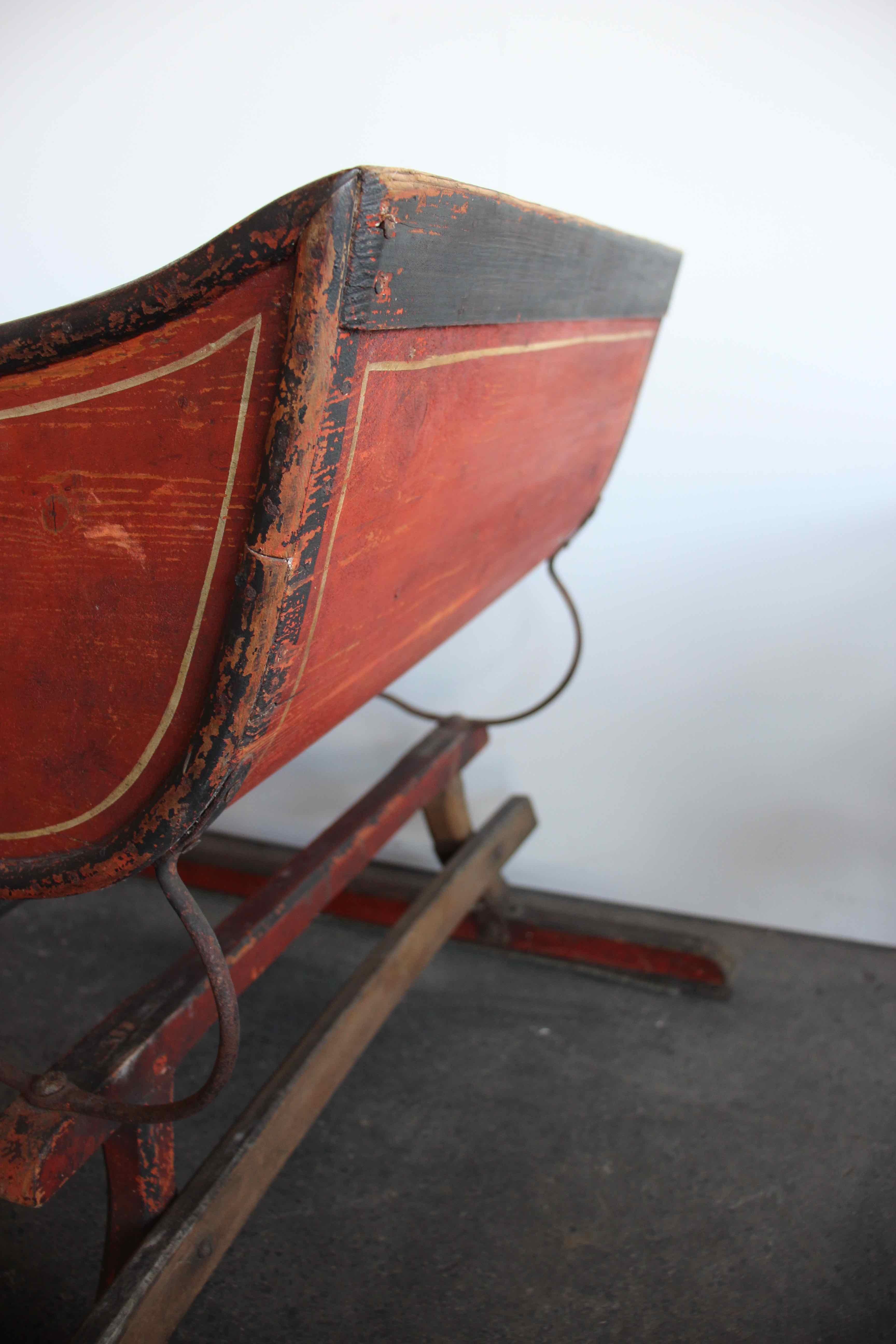 19th Century Antique Wooden Sledge from Germany 12