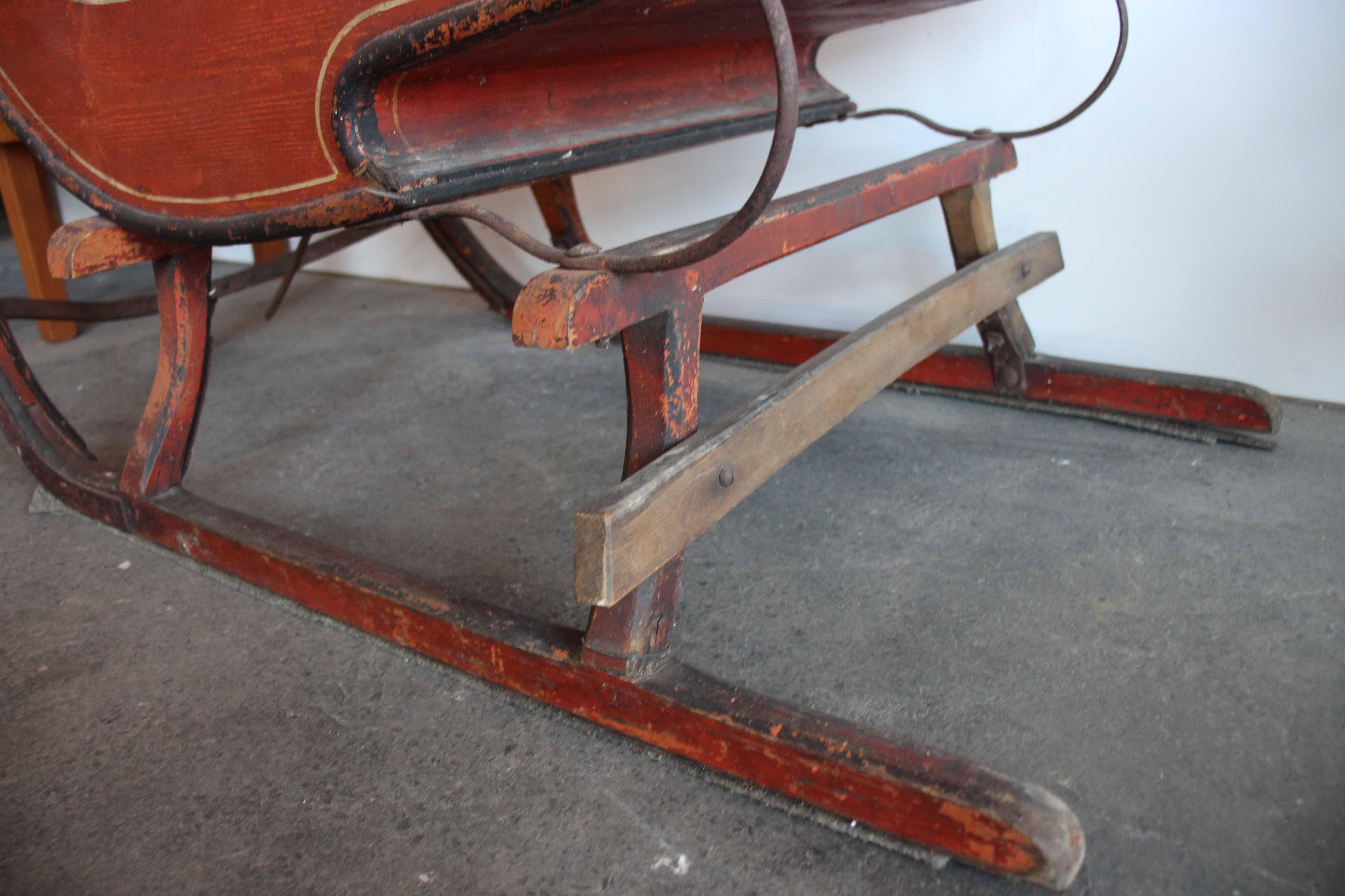 19th Century Antique Wooden Sledge from Germany 13