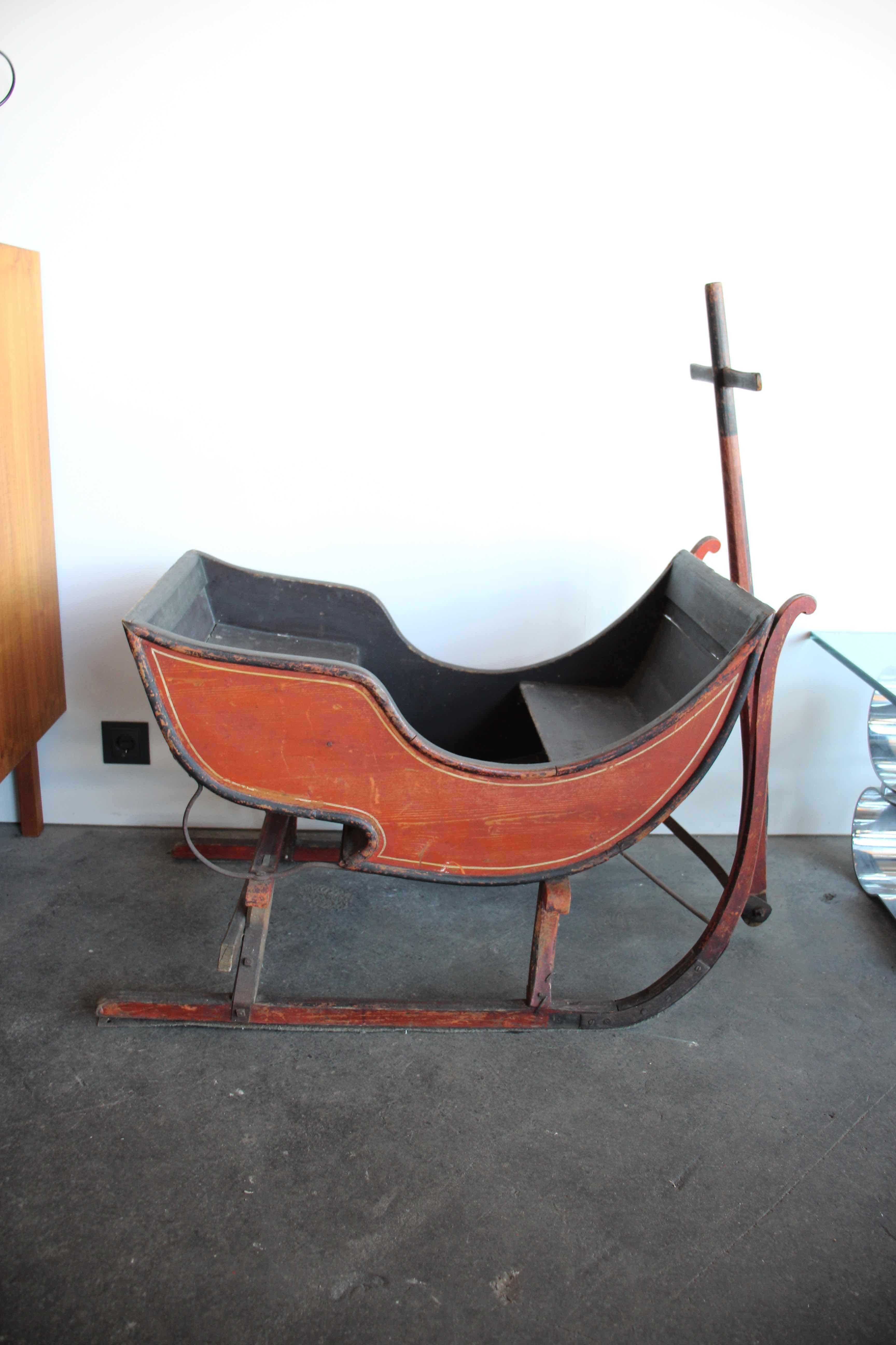 19th Century Antique Wooden Sledge from Germany In Good Condition In Hamburg, DE