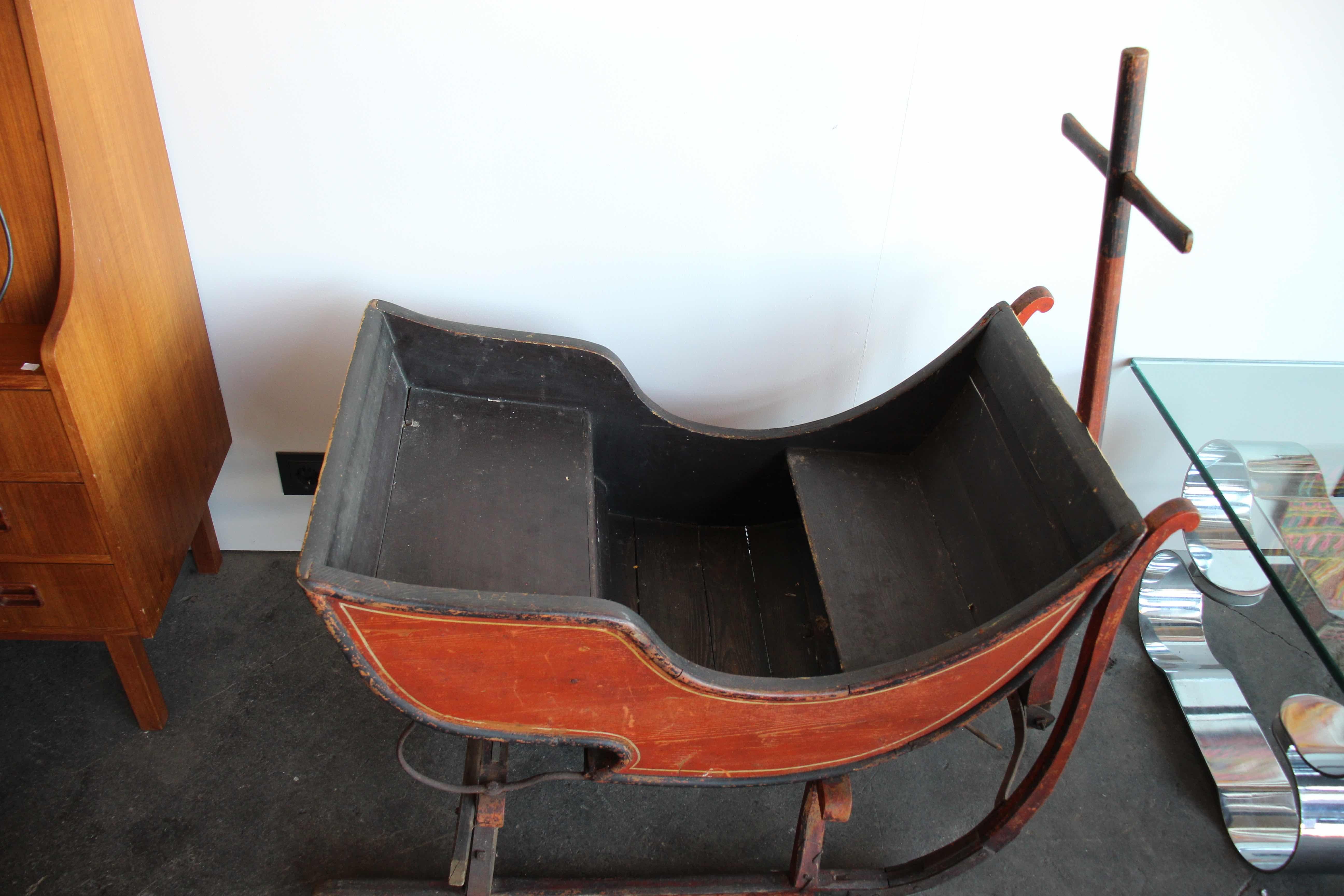 19th Century Antique Wooden Sledge from Germany 1