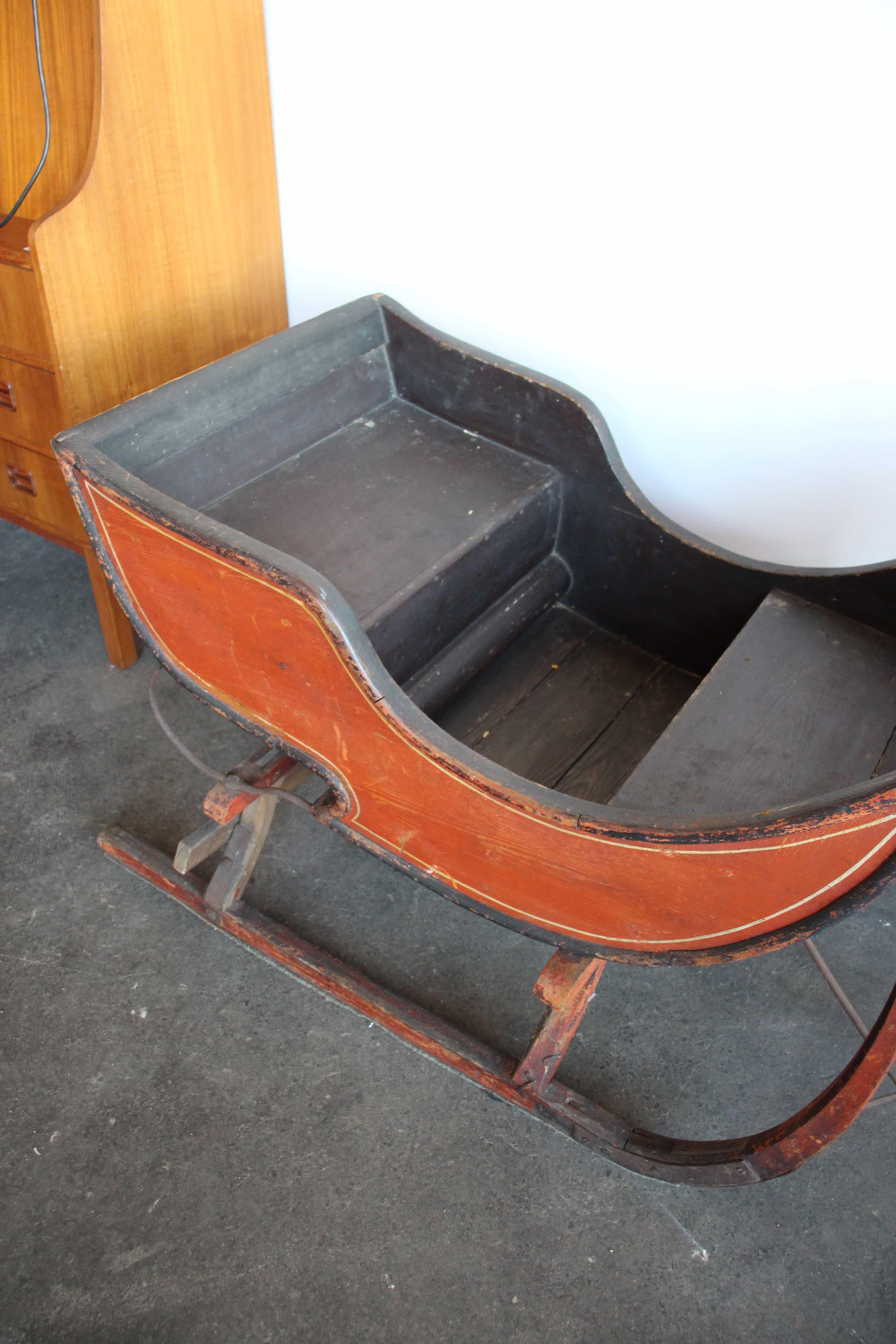 19th Century Antique Wooden Sledge from Germany 2