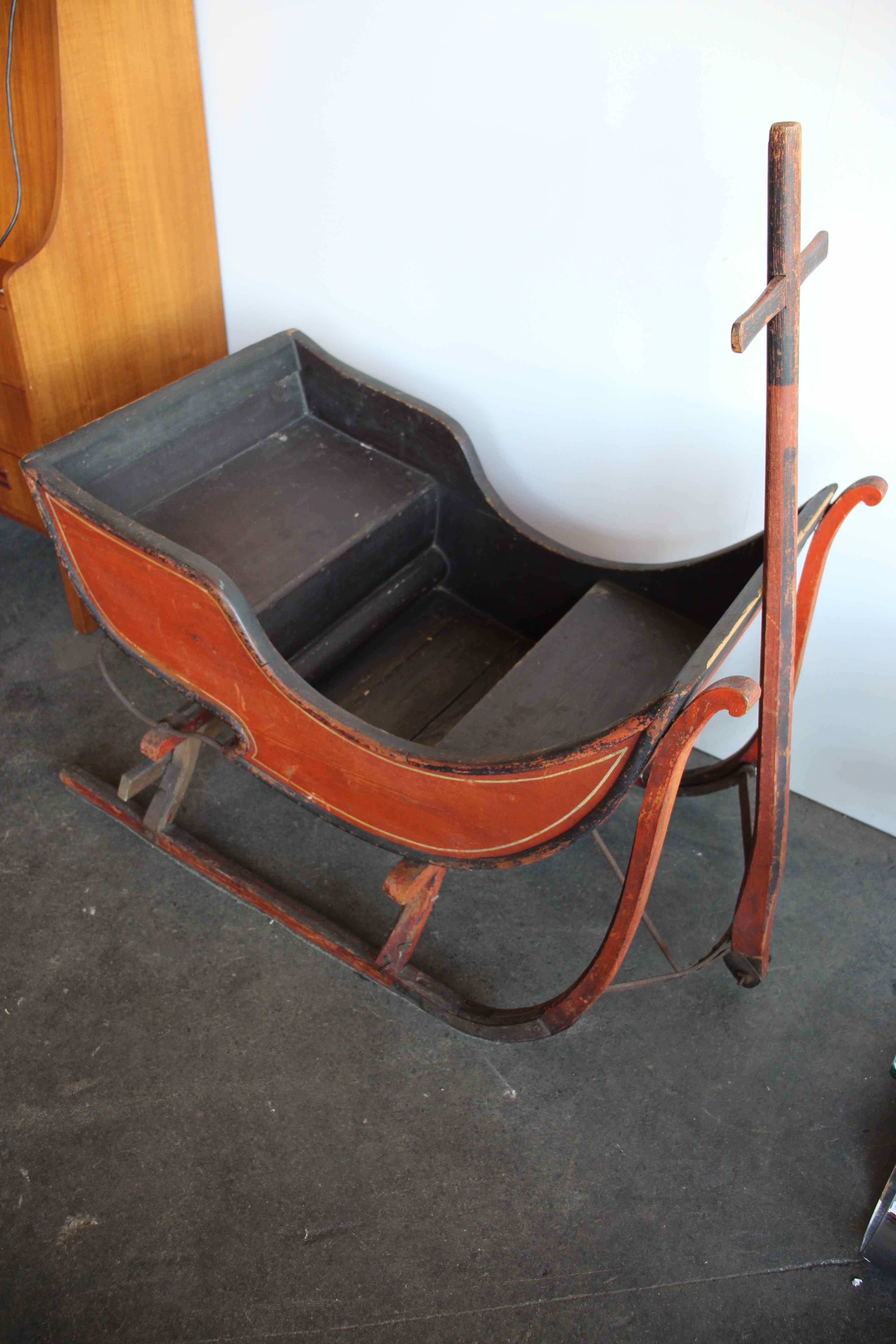 19th Century Antique Wooden Sledge from Germany 3
