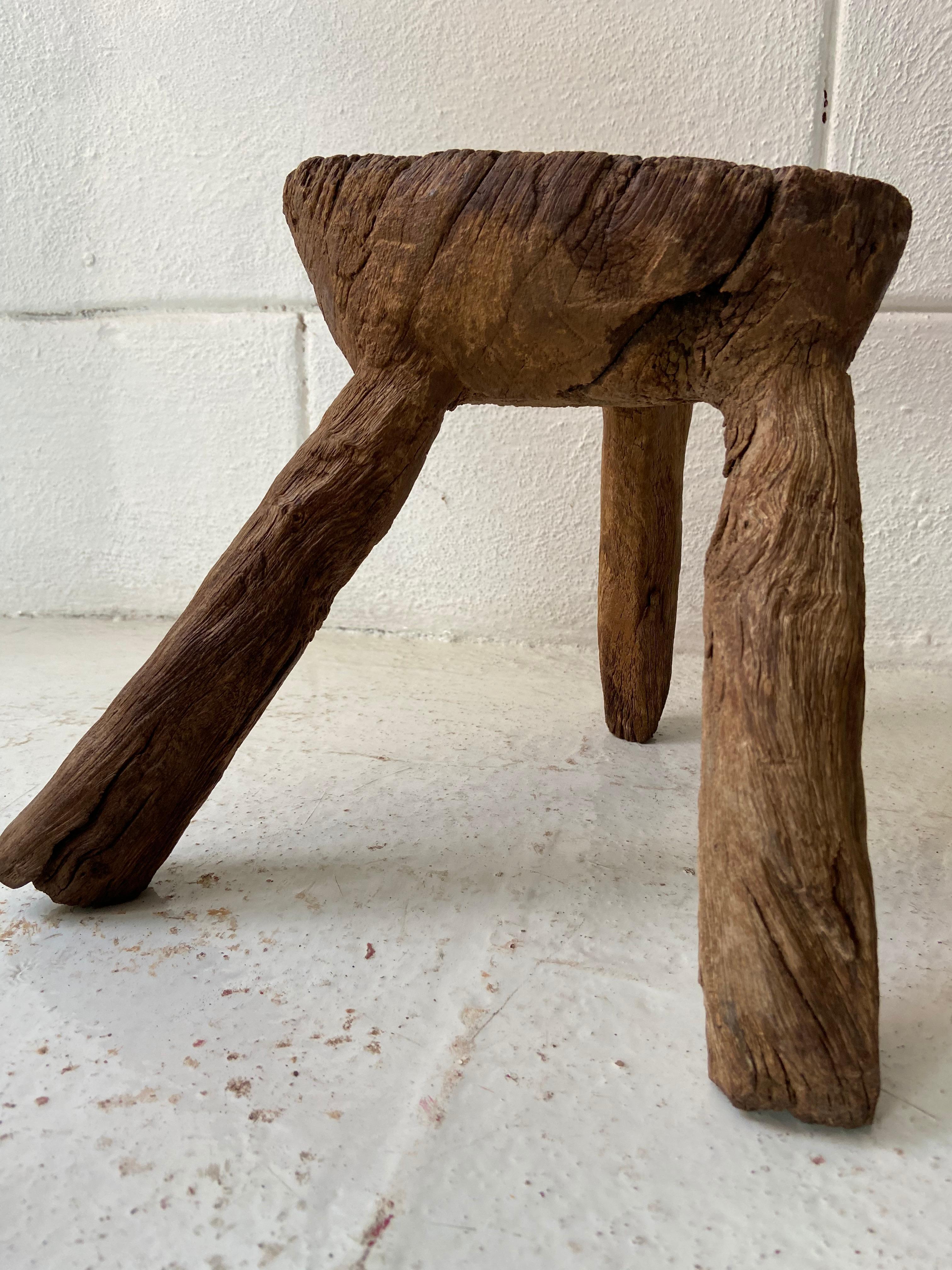 19th Century Antique Wooden Stool from Mexico 1