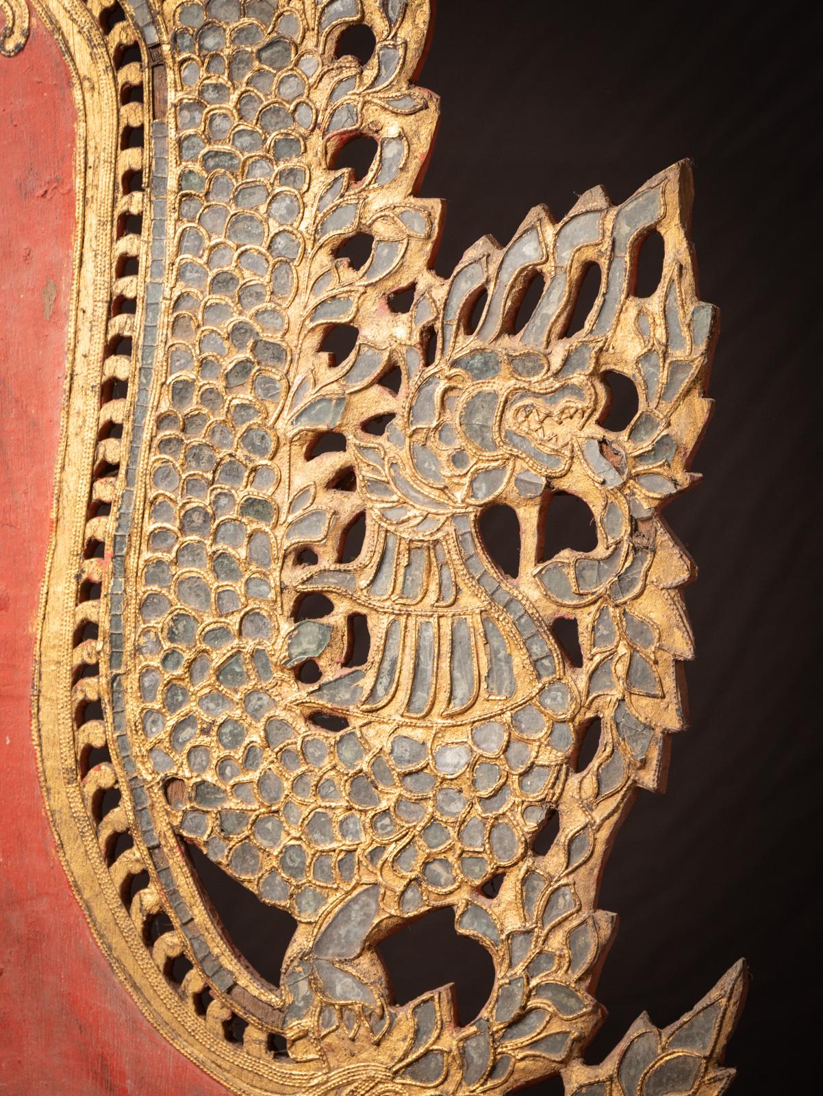 Panneau de temple ancien en bois d'Inde du 19ème siècle en vente 1