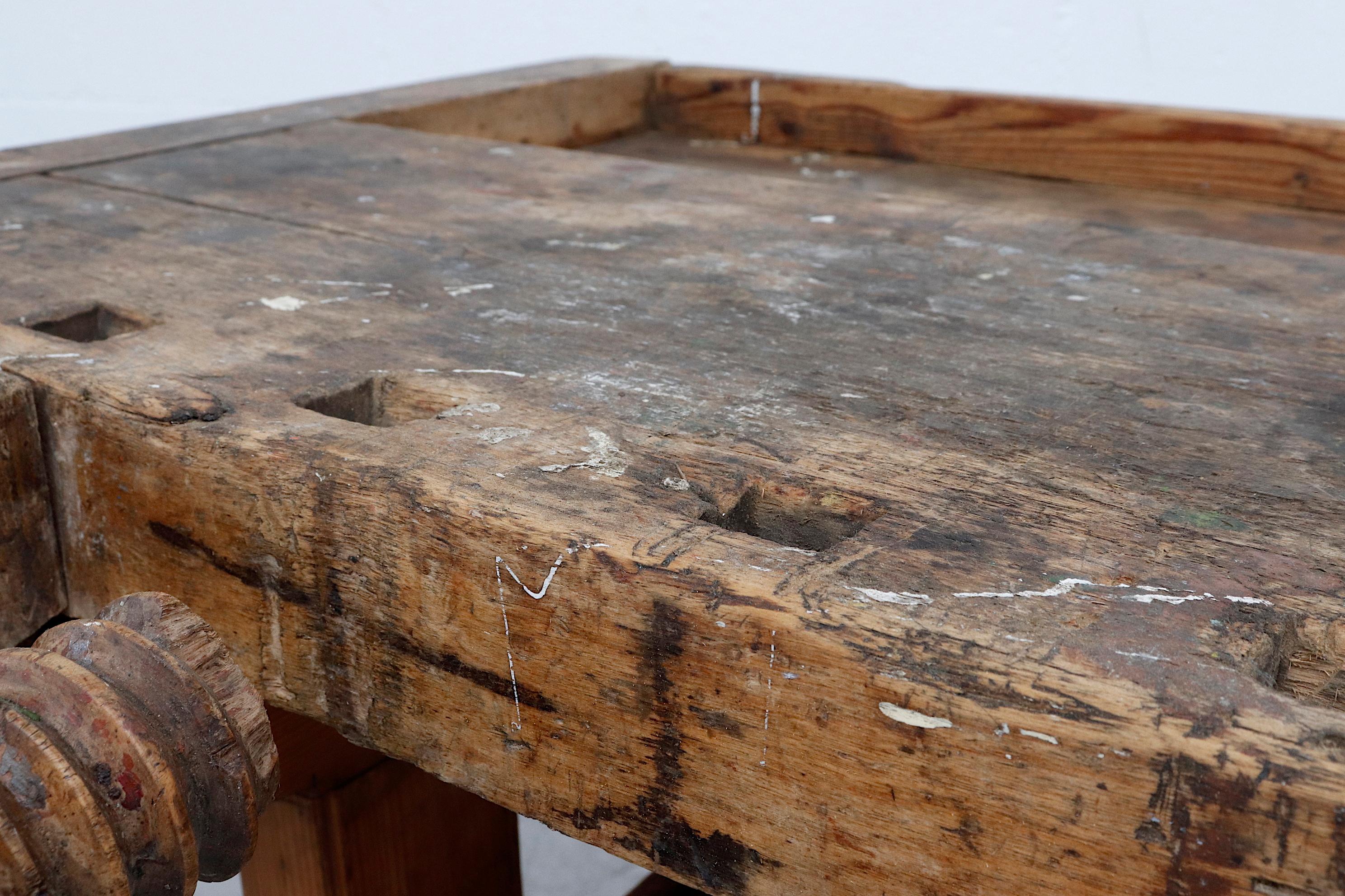 19th Century Antique Woodworker Bench 5