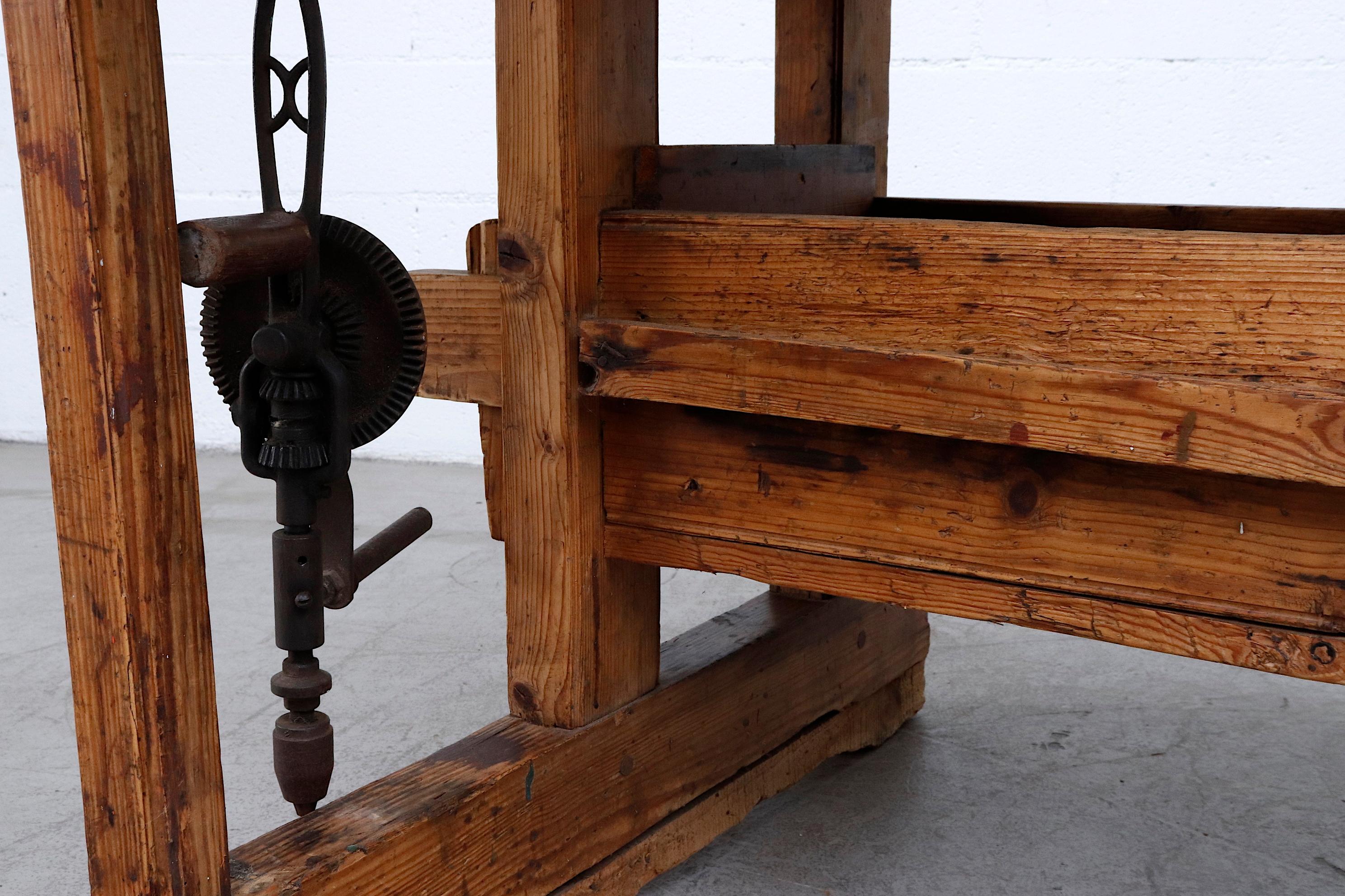 19th Century Antique Woodworker Bench 7