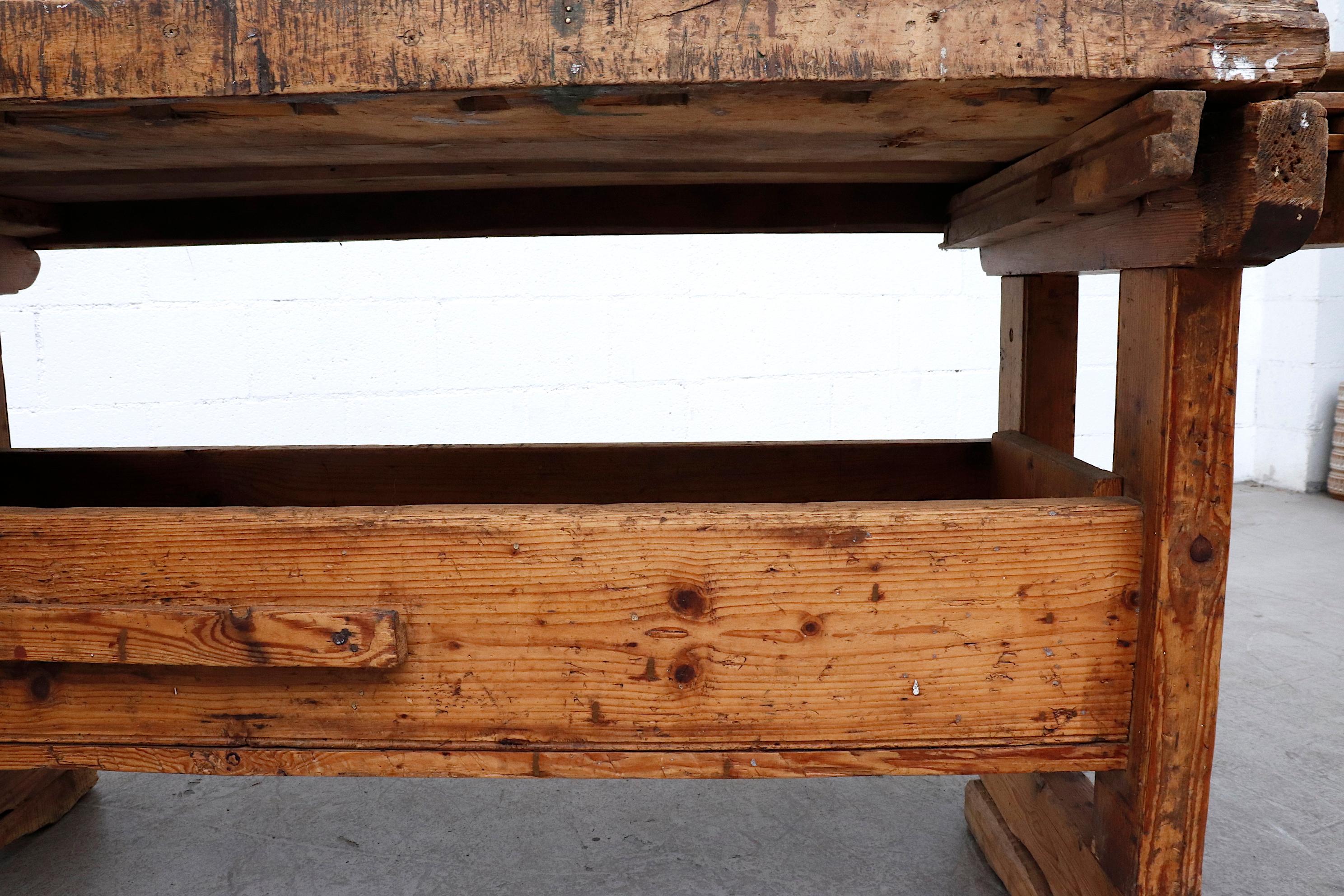 19th Century Antique Woodworker Bench 8