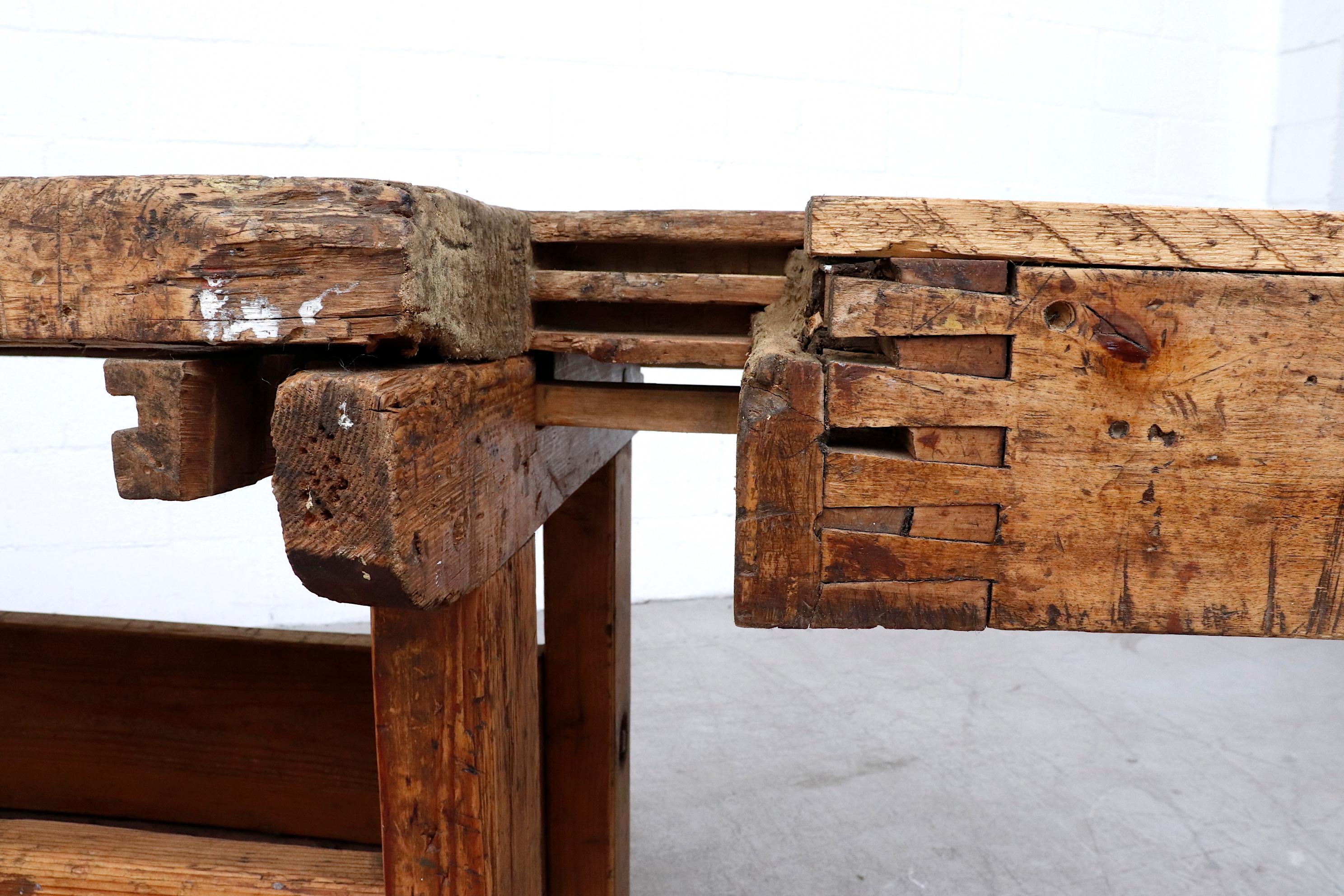 19th Century Antique Woodworker Bench 9