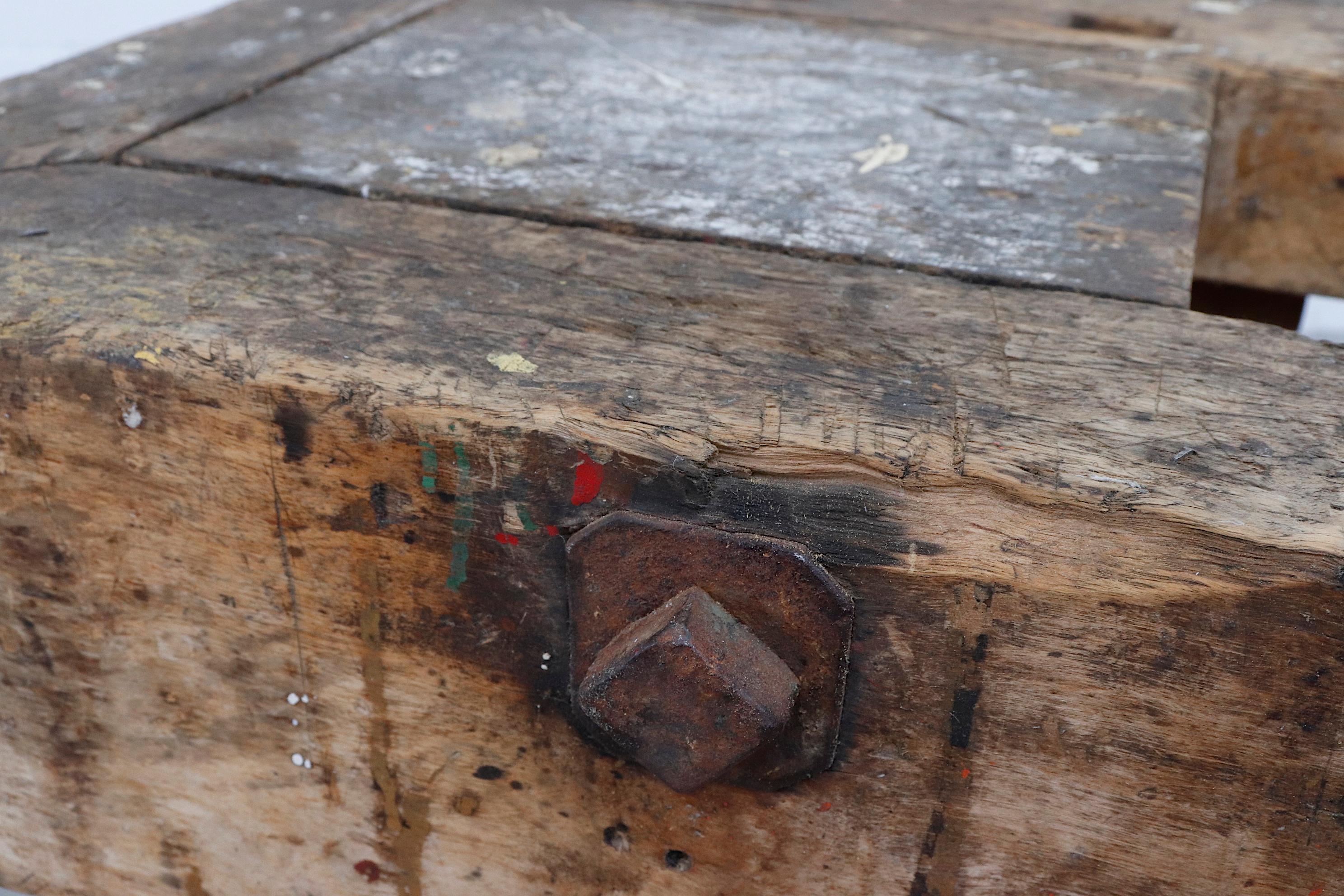 19th Century Antique Woodworker Bench 4