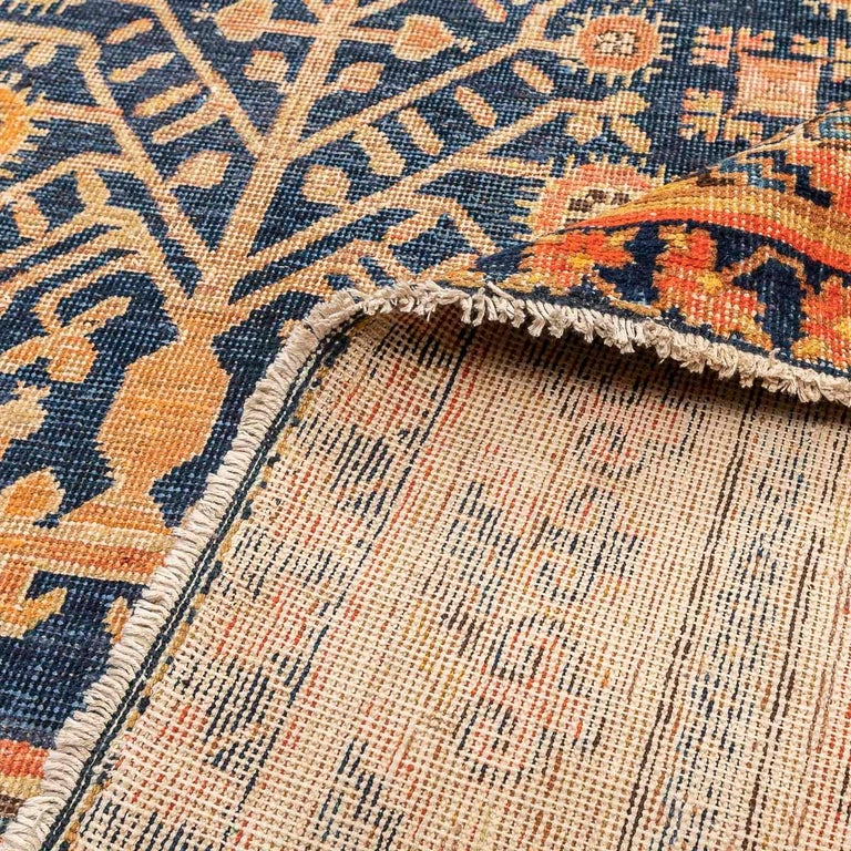 19th Century, Antique Wool Rug, Samarkand Design, circa 1880 For Sale