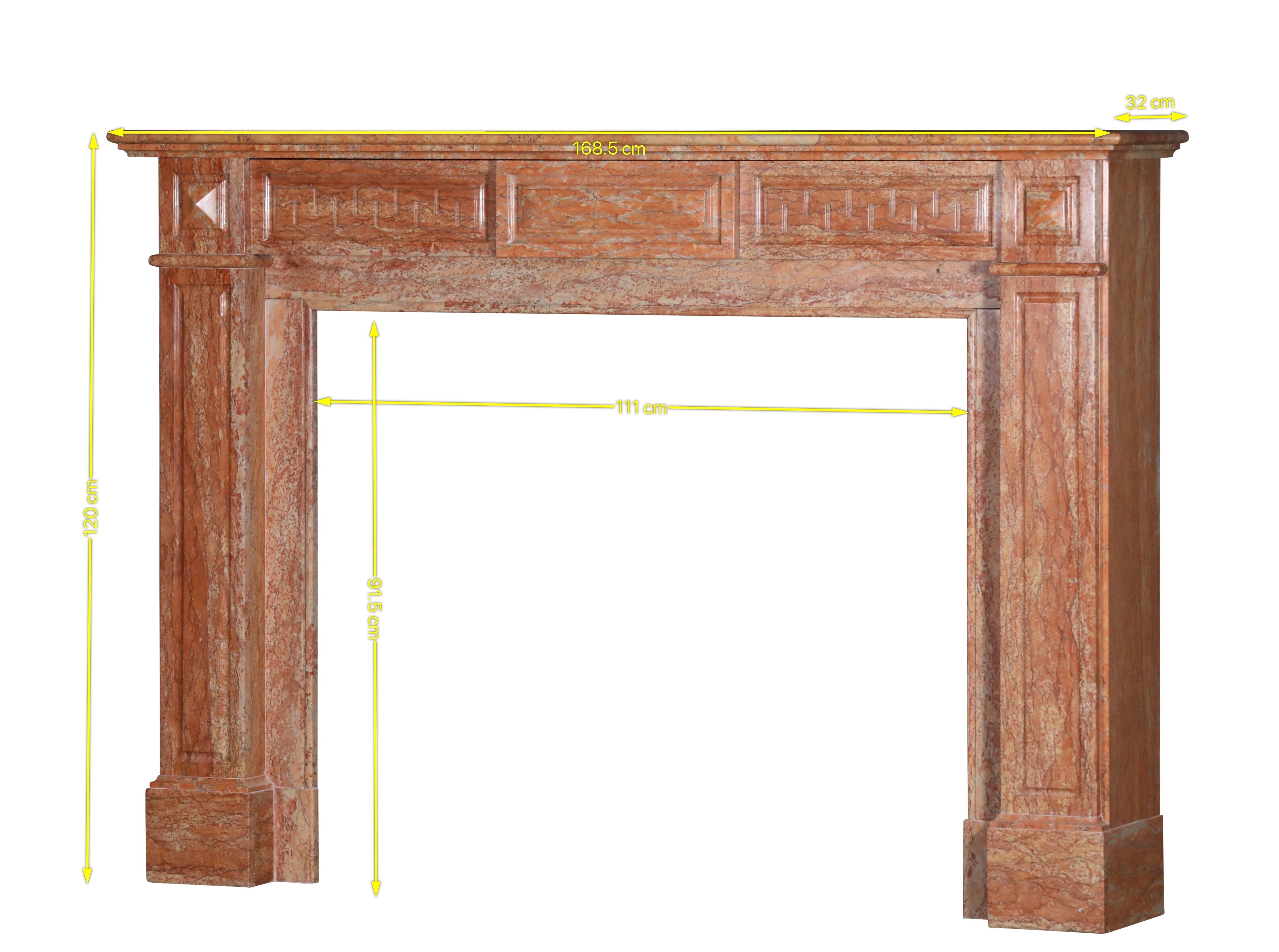 Neoclassical Revival 19th Century Antwerp Merchant House Marble Fireplace Mantel For Sale