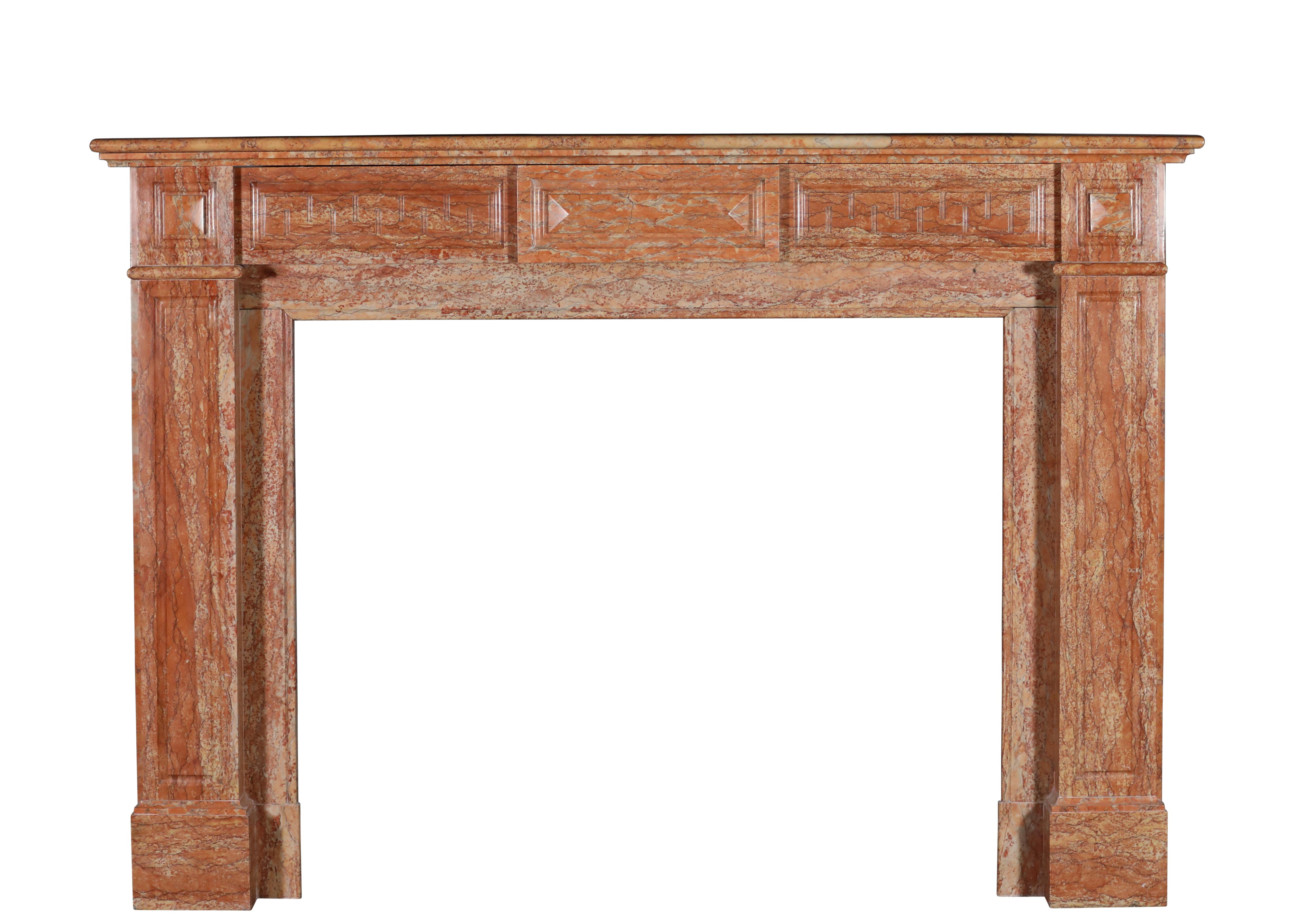 Polished 19th Century Antwerp Merchant House Marble Fireplace Mantel For Sale