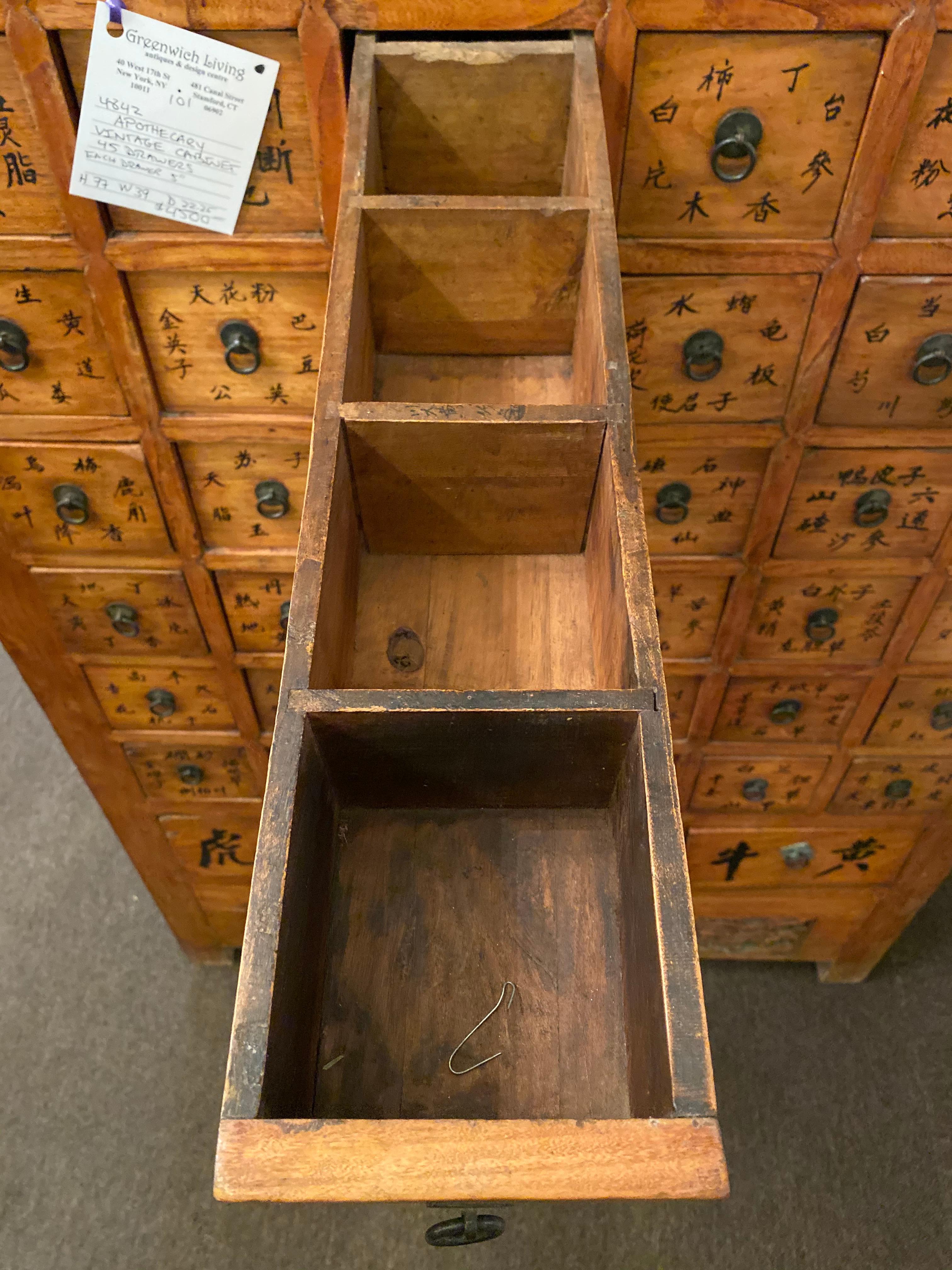 19th Century Apothecary Cabinet Having 45 Drawers, Large and Impressive 7