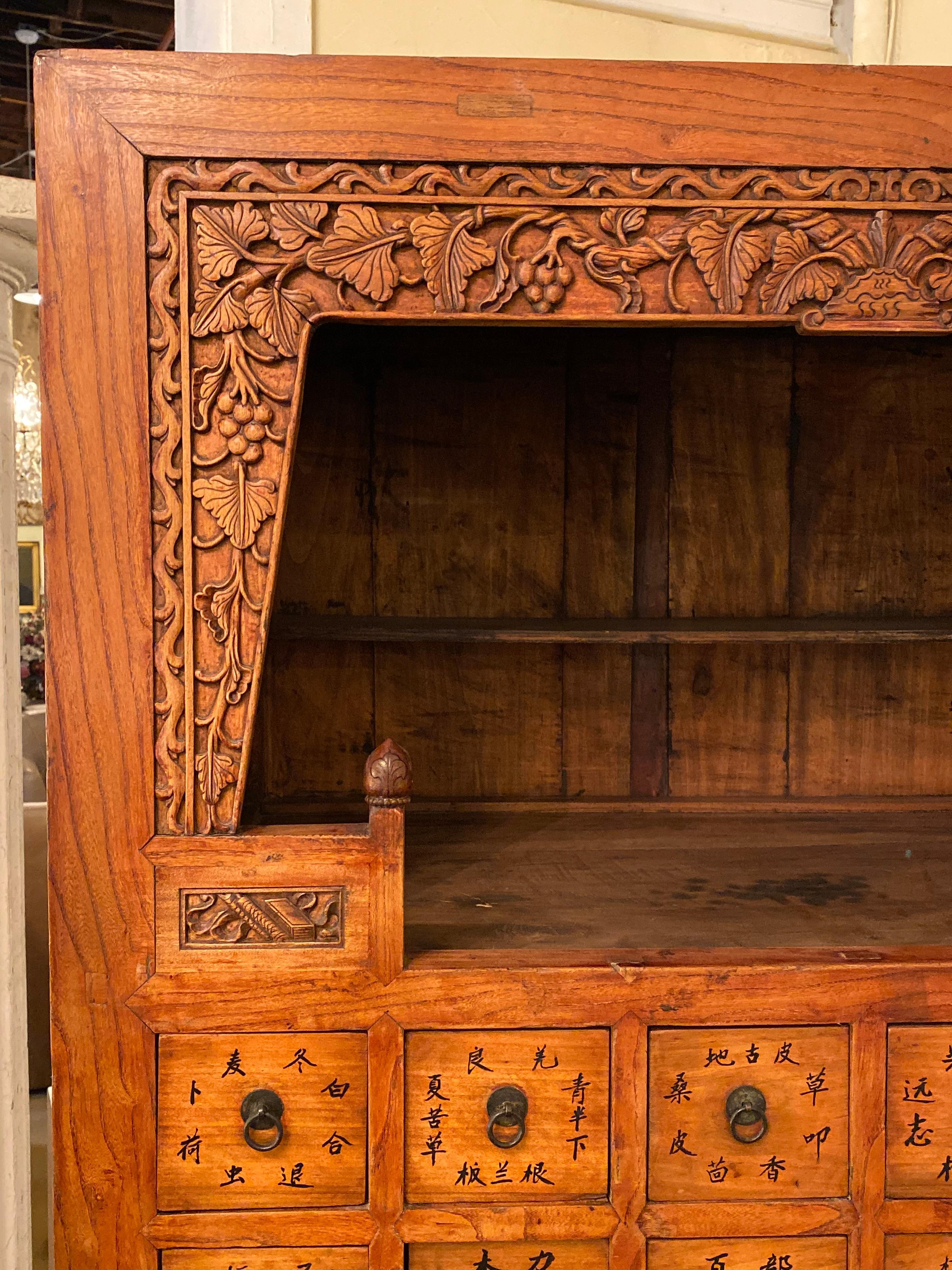 19th Century Apothecary Cabinet Having 45 Drawers, Large and Impressive In Good Condition In Stamford, CT
