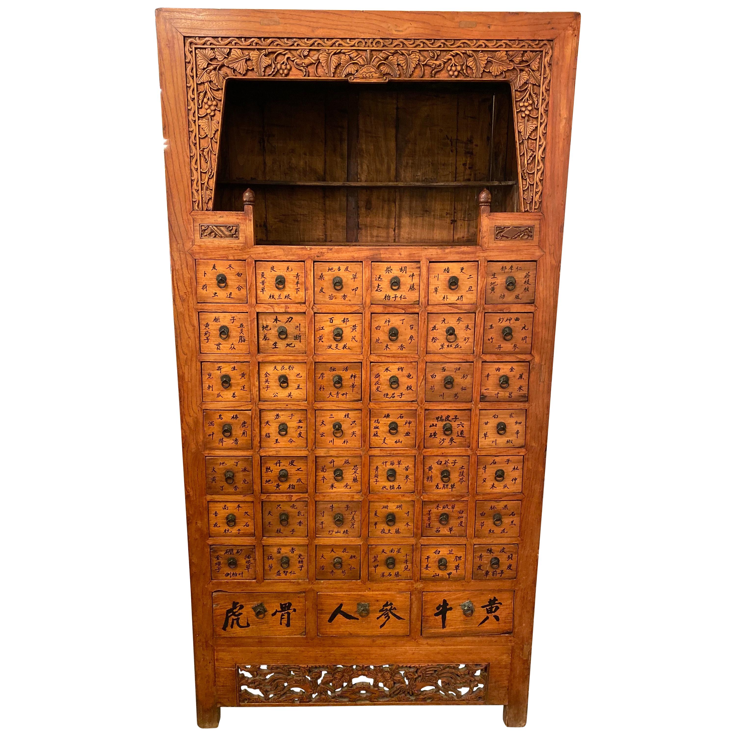 19th Century Apothecary Cabinet Having 45 Drawers, Large and Impressive