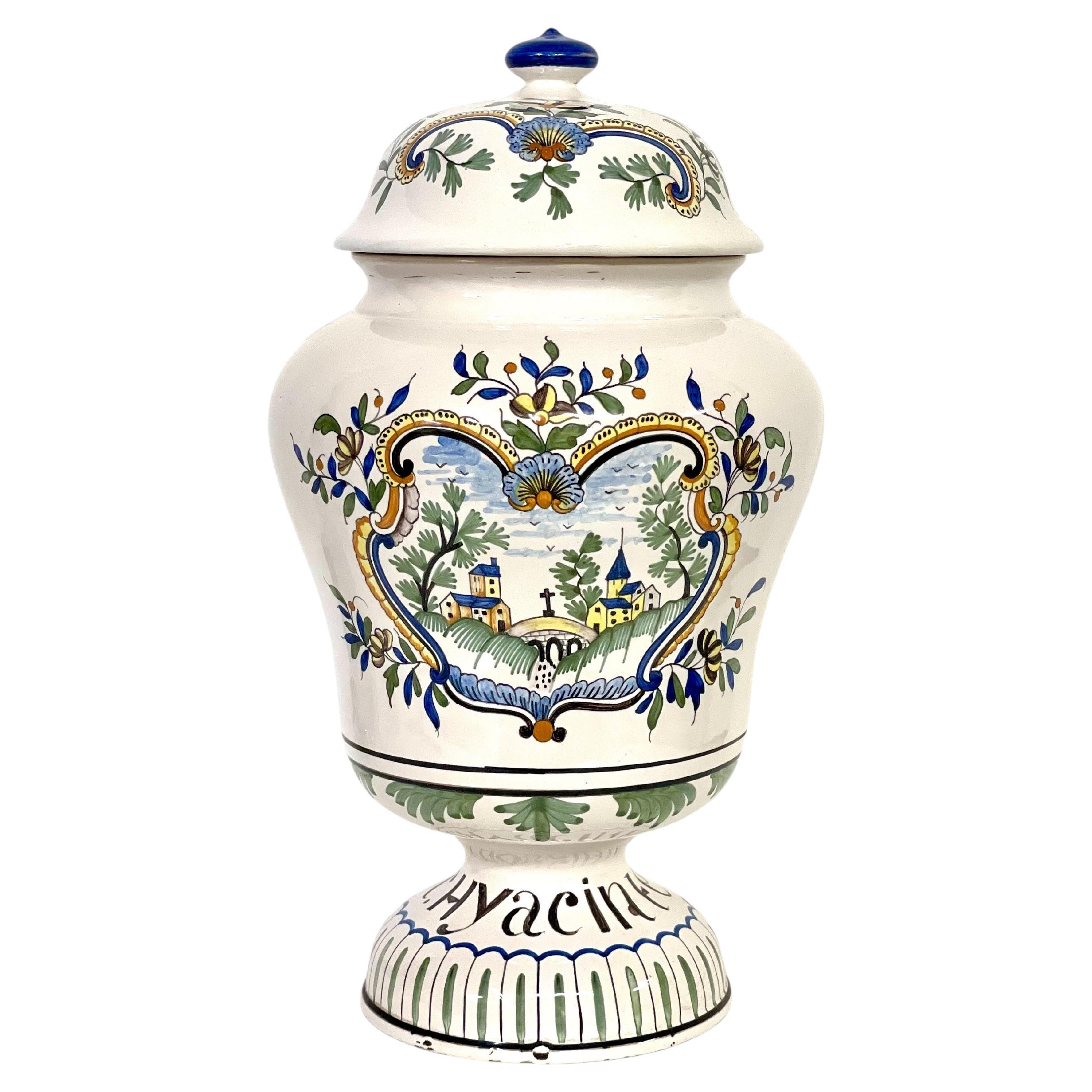 19th Century Rare Ceramic Apothecary Jar with its Lid