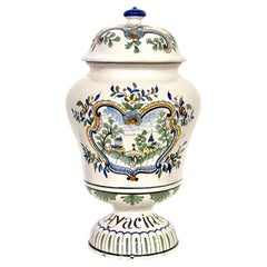 19th Century Rare Ceramic Apothecary Jar with its Lid