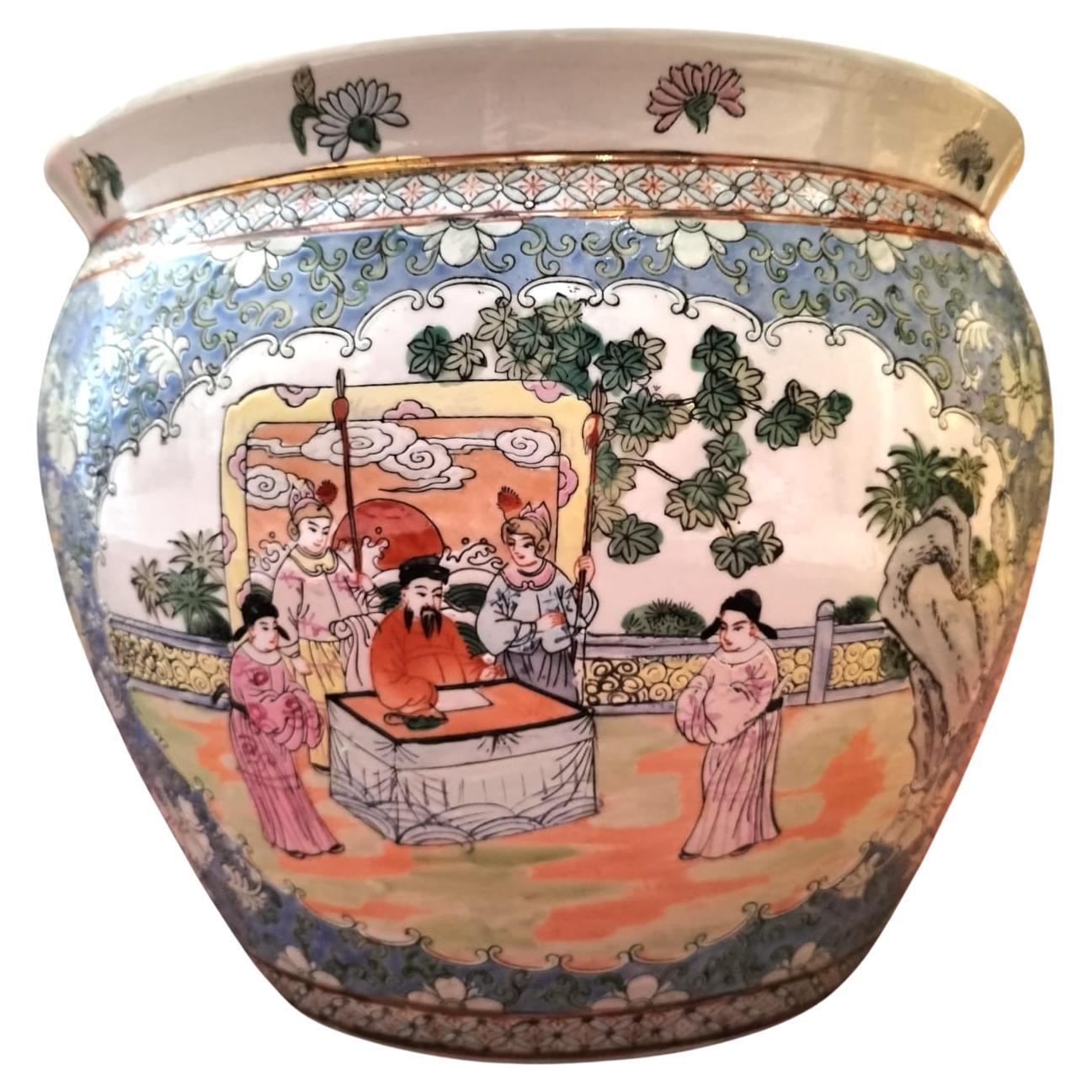 Vaso per acquario del XIX secolo in porcellana, Cina. in vendita