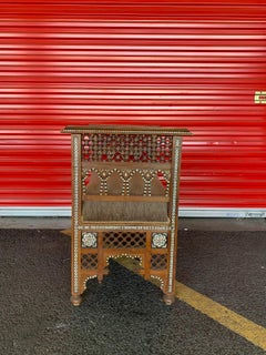 19th Century, Arabesque Chair with Mosaic Details - From the Middle East