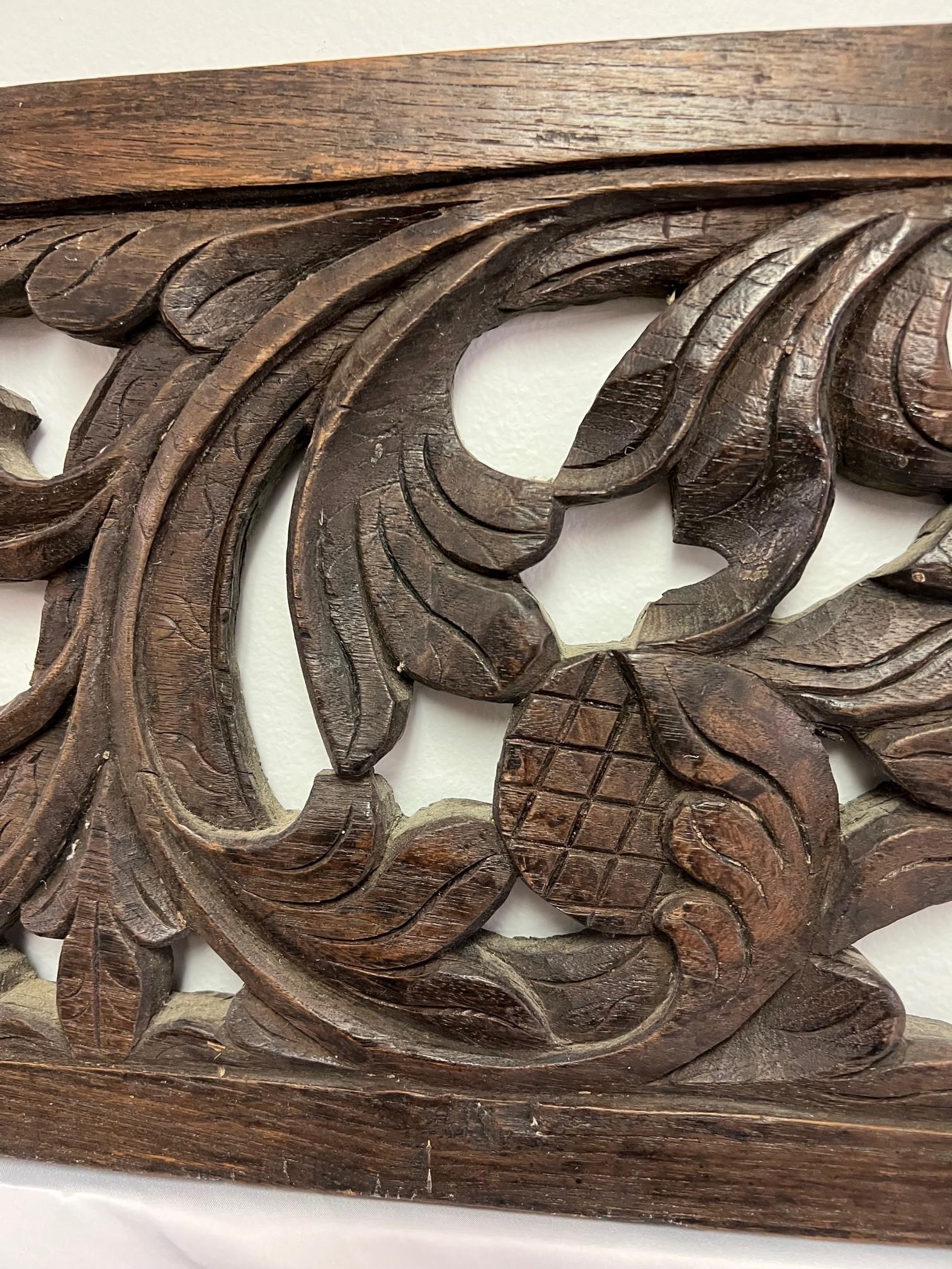 19th Century Architectural Antique Transom Wood Panel Pierced Carved In Good Condition For Sale In Stamford, CT