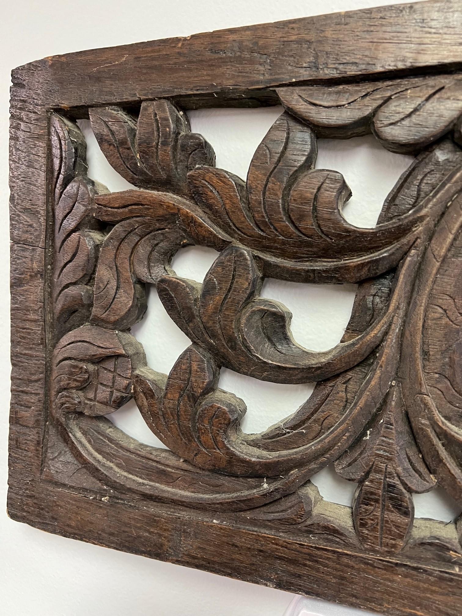 19th Century Architectural Antique Transom Wood Panel Pierced Carved For Sale 3
