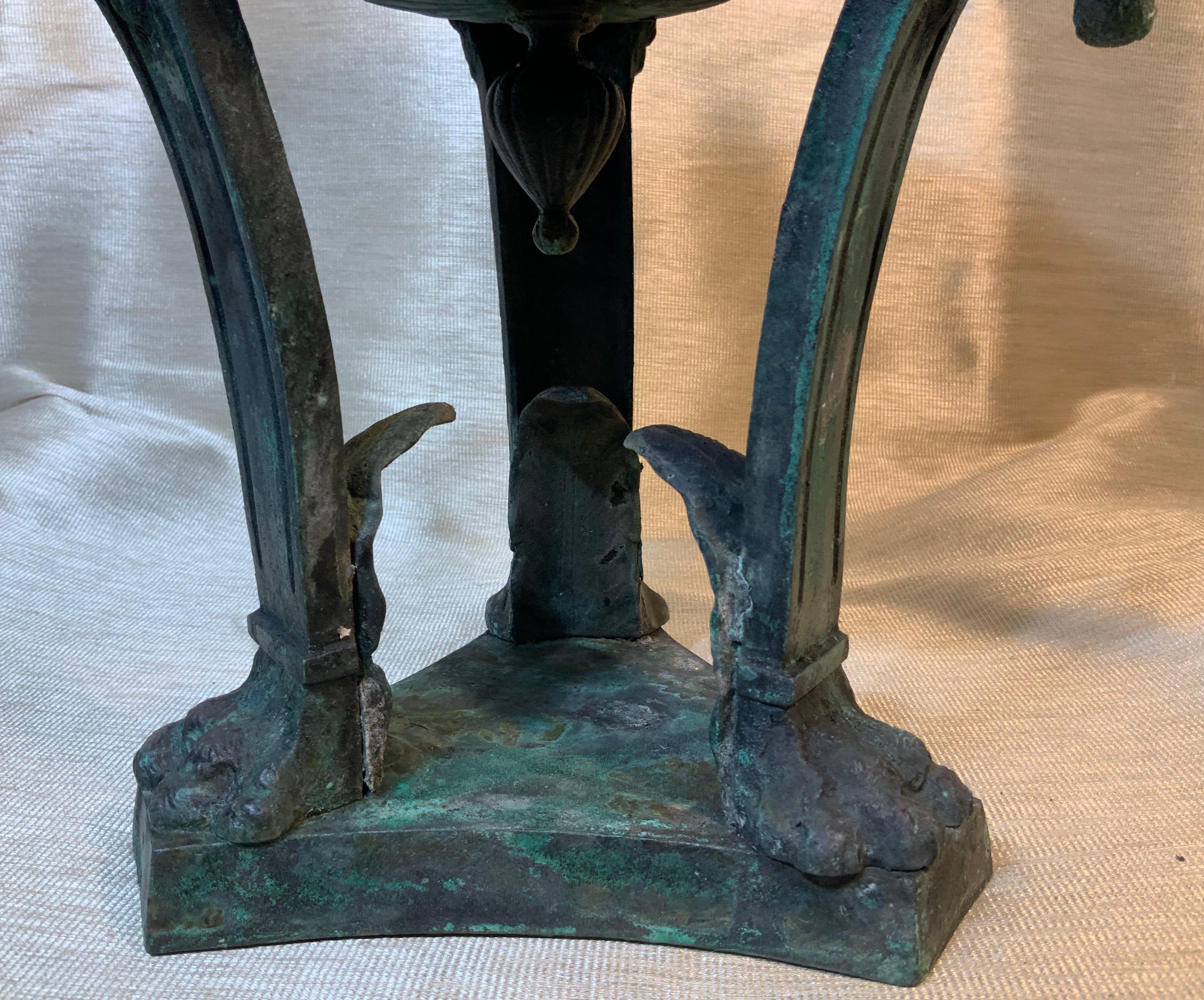 19th Century Architectural Bronze Lion Head Urn Element 6