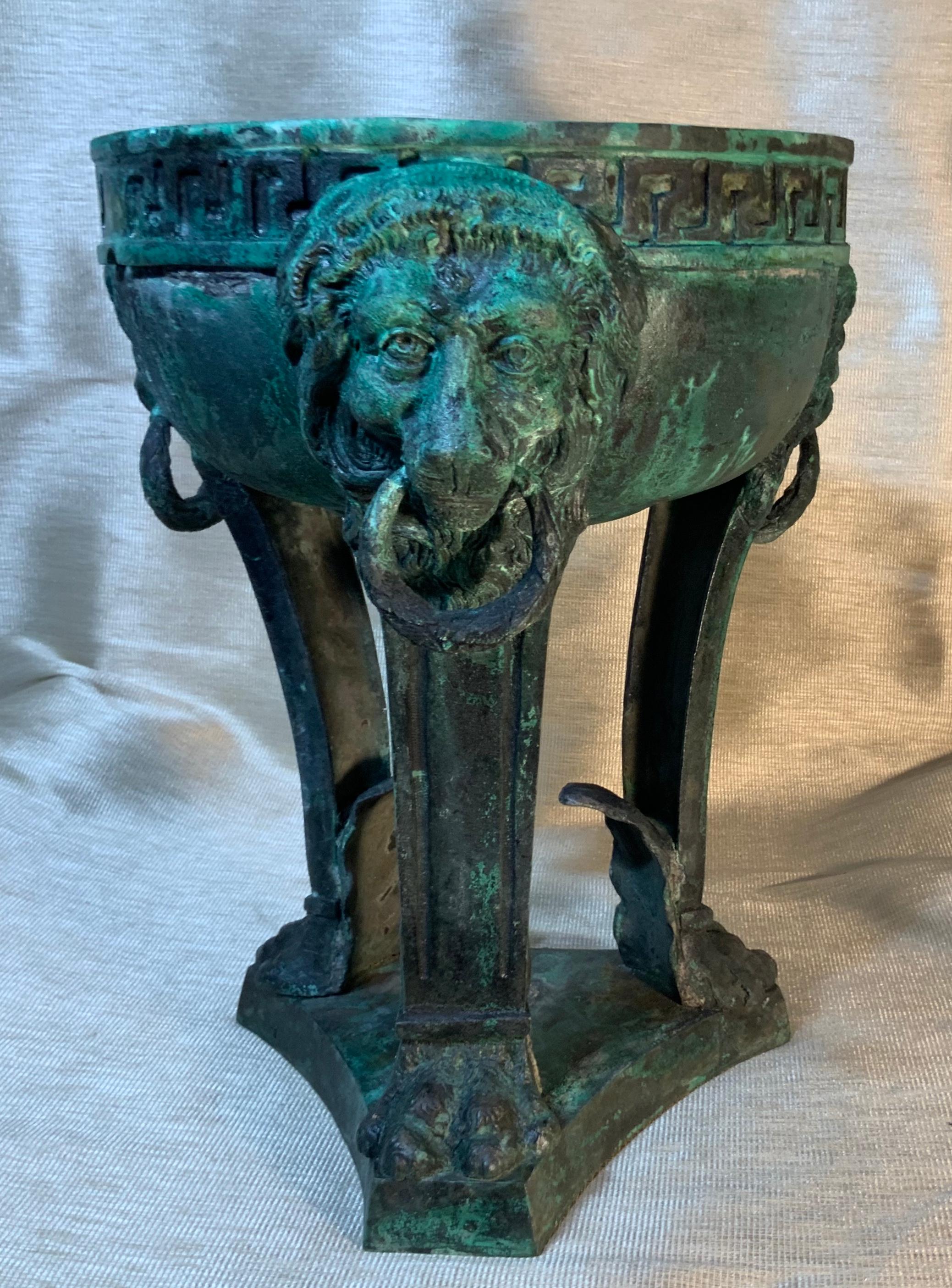 19th Century Architectural Bronze Lion Head Urn Element 7
