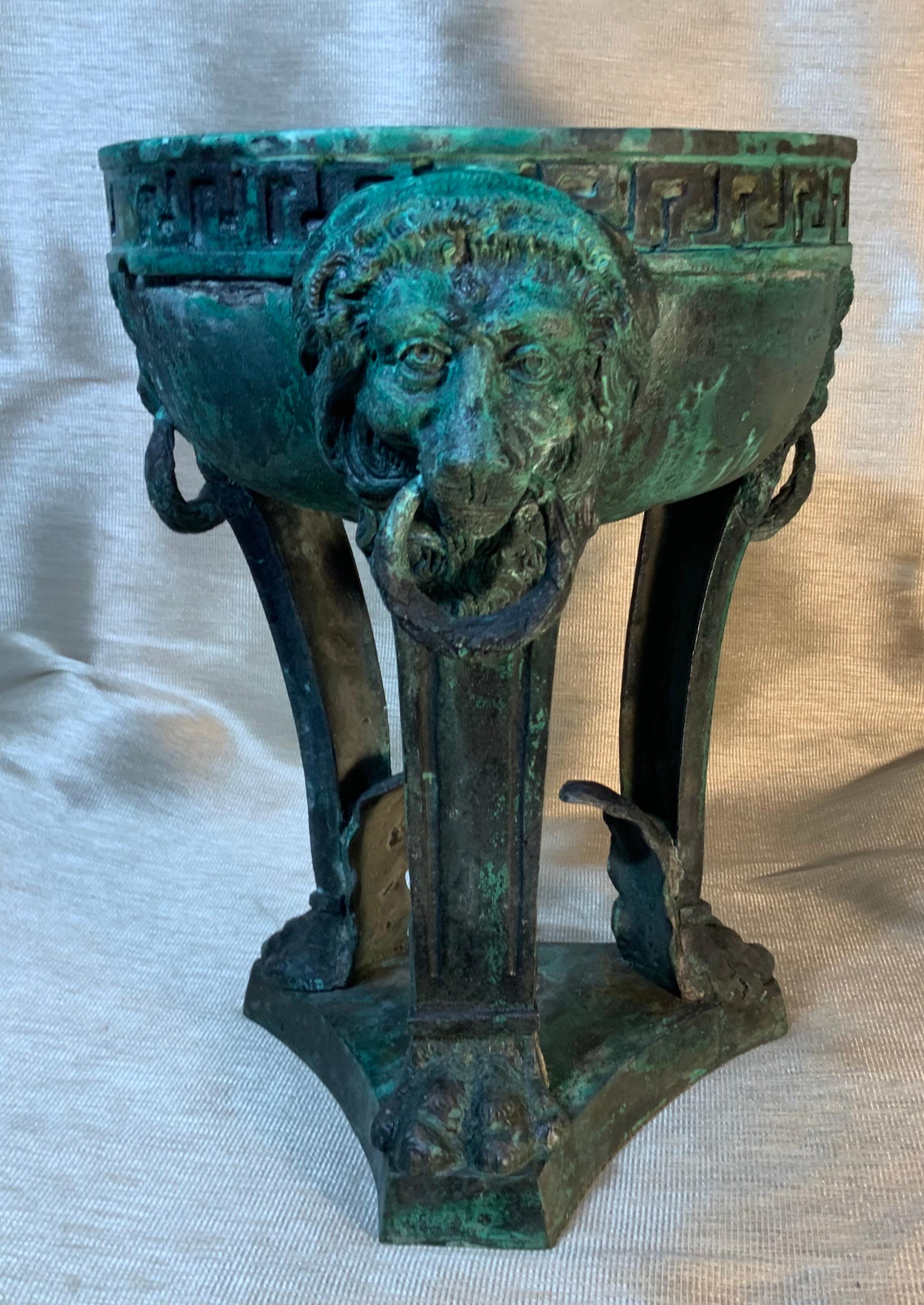 19th Century Architectural Bronze Lion Head Urn Element 8