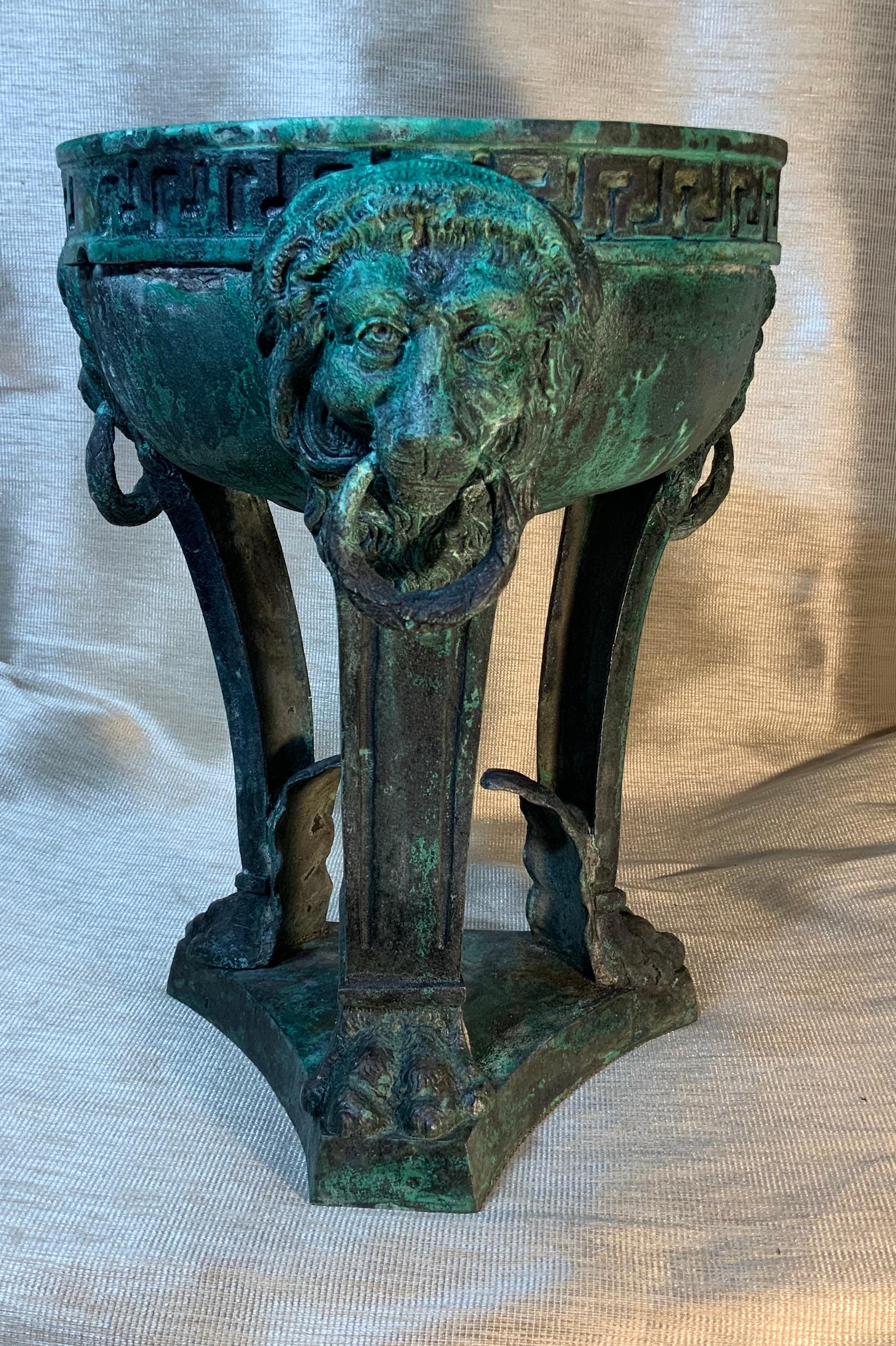 19th Century Architectural Bronze Lion Head Urn Element 9