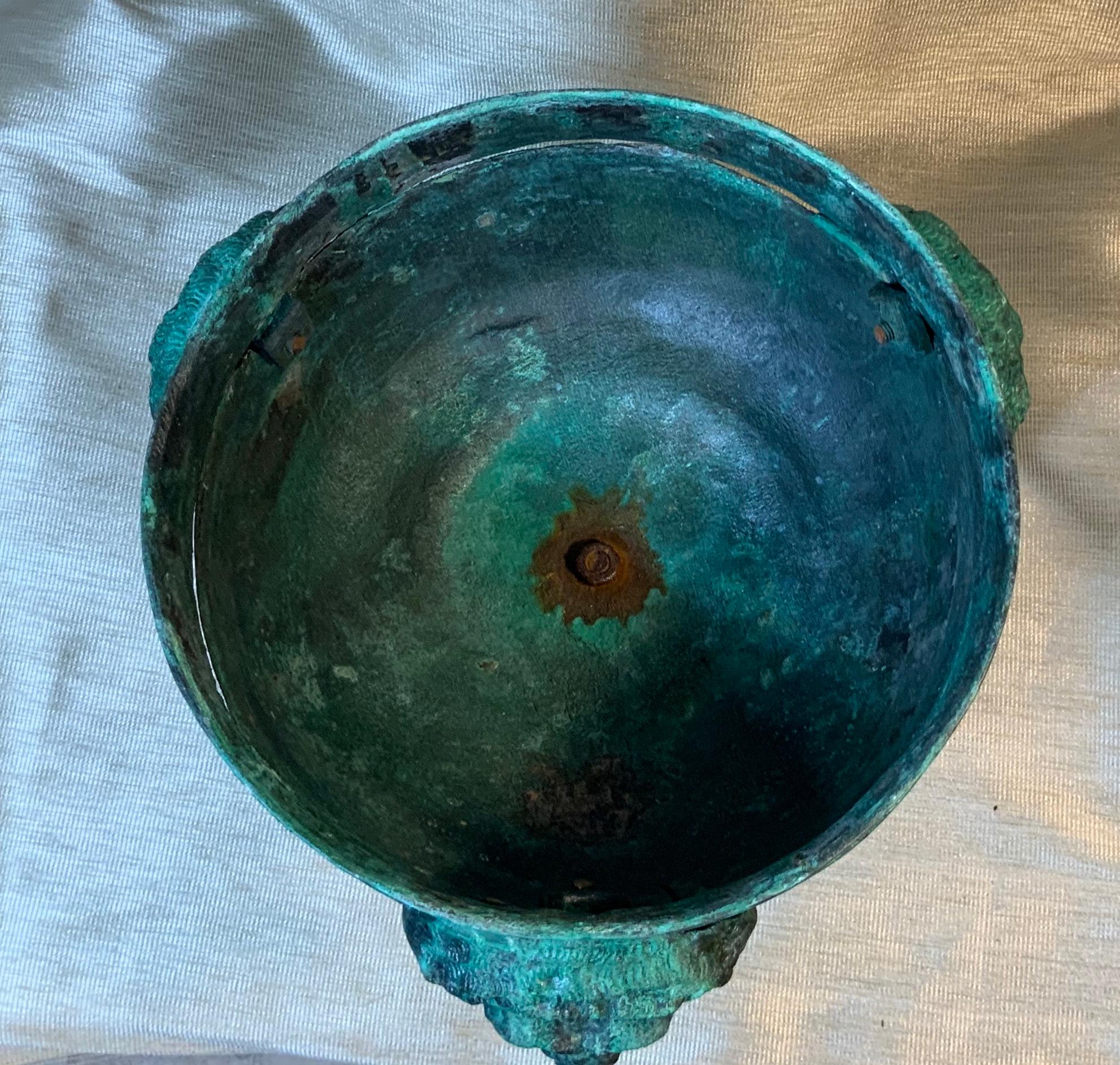 19th Century Architectural Bronze Lion Head Urn Element 10
