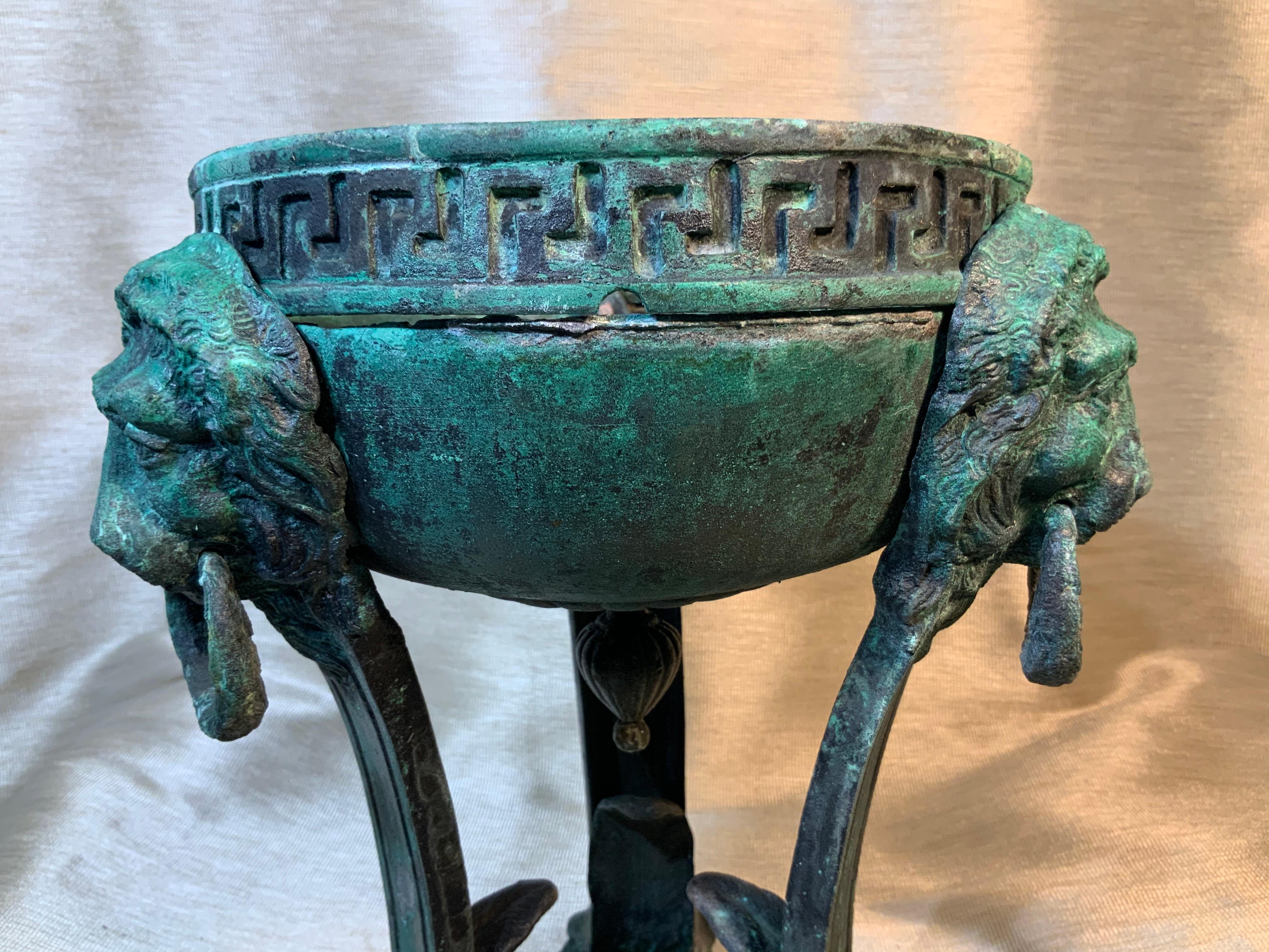 19th Century Architectural Bronze Lion Head Urn Element 1