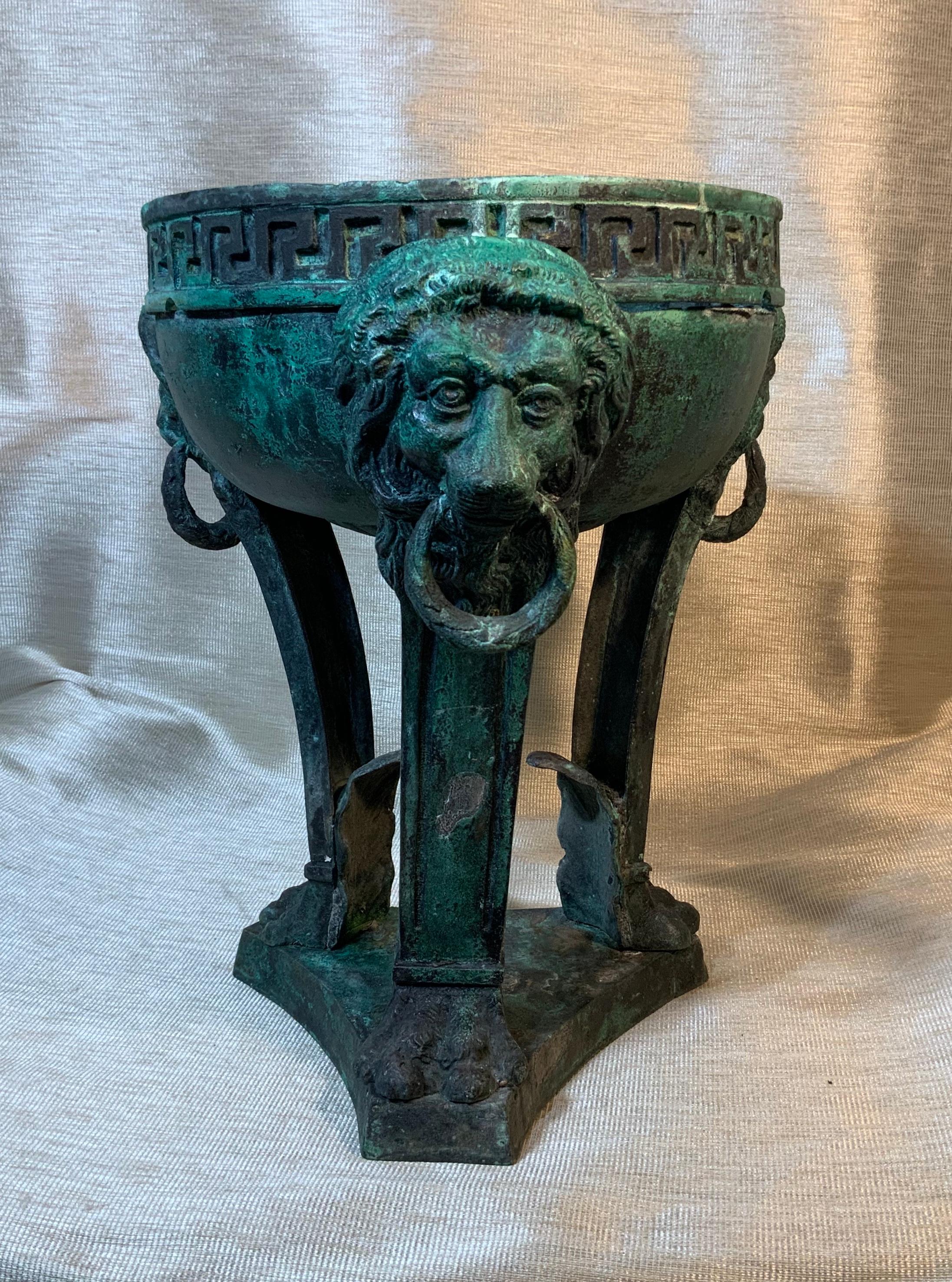 19th Century Architectural Bronze Lion Head Urn Element 2