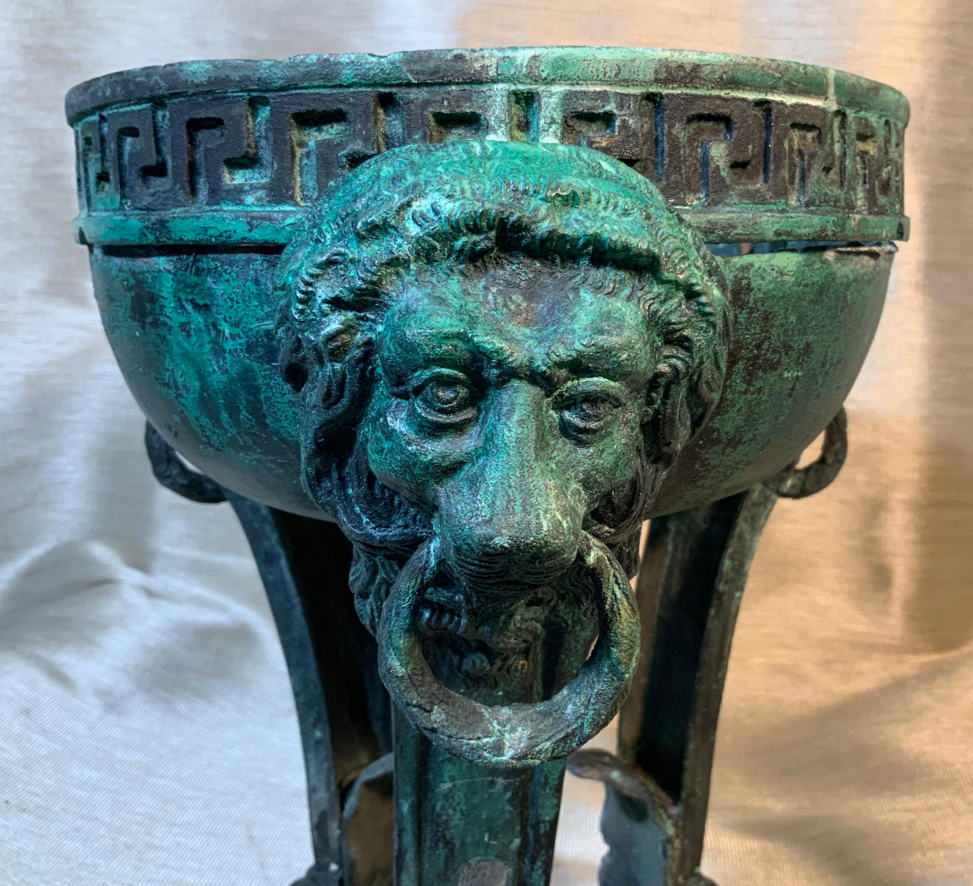 19th Century Architectural Bronze Lion Head Urn Element 3