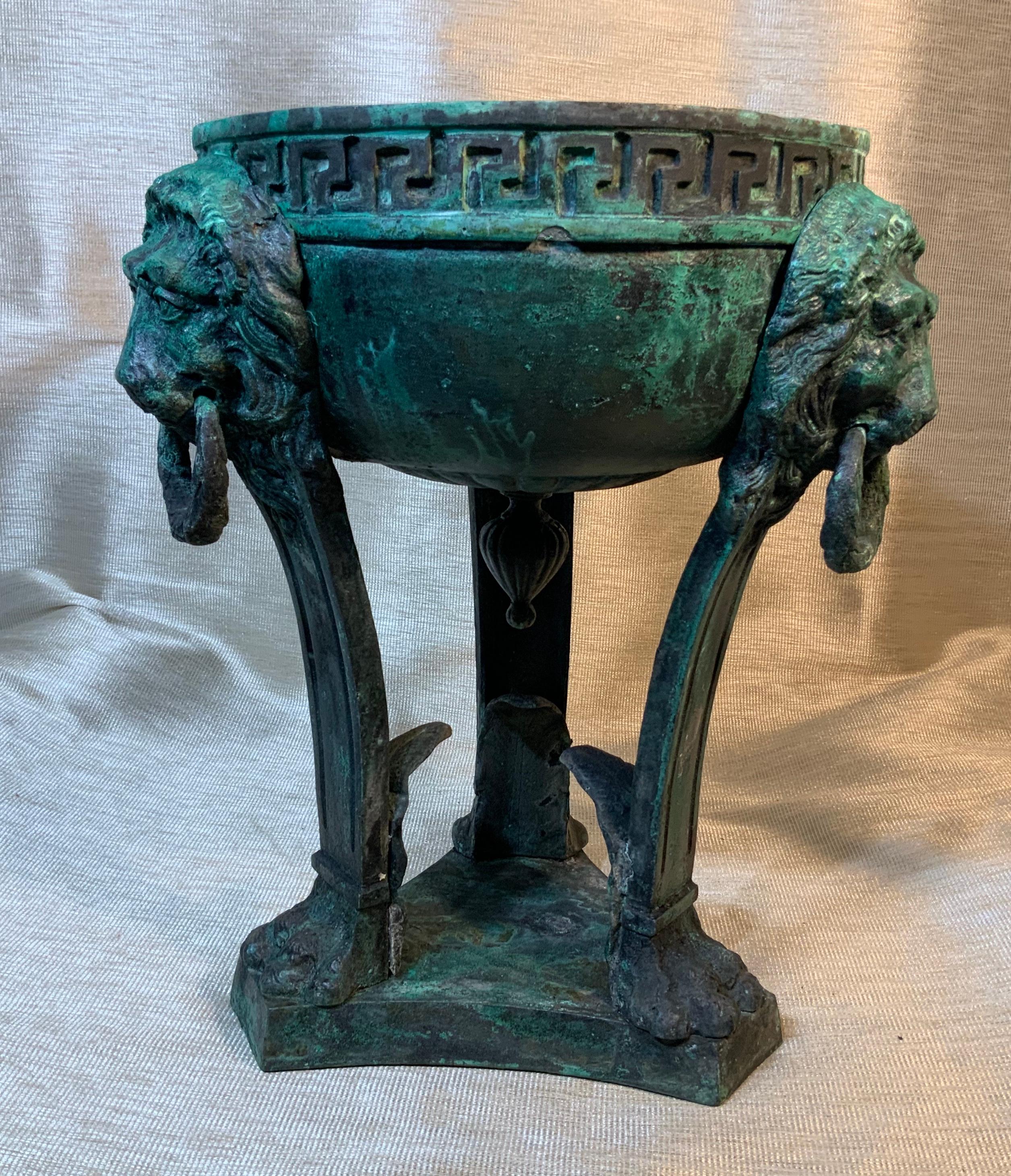 19th Century Architectural Bronze Lion Head Urn Element 4