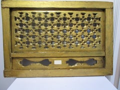19th Century Architectural Carved Parcel Gilt Pierced Wood Panel, Europe or U.S.