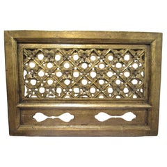 Panel de Madera Tallada Dorada Perforada del Siglo XIX, Europa o EE.UU.