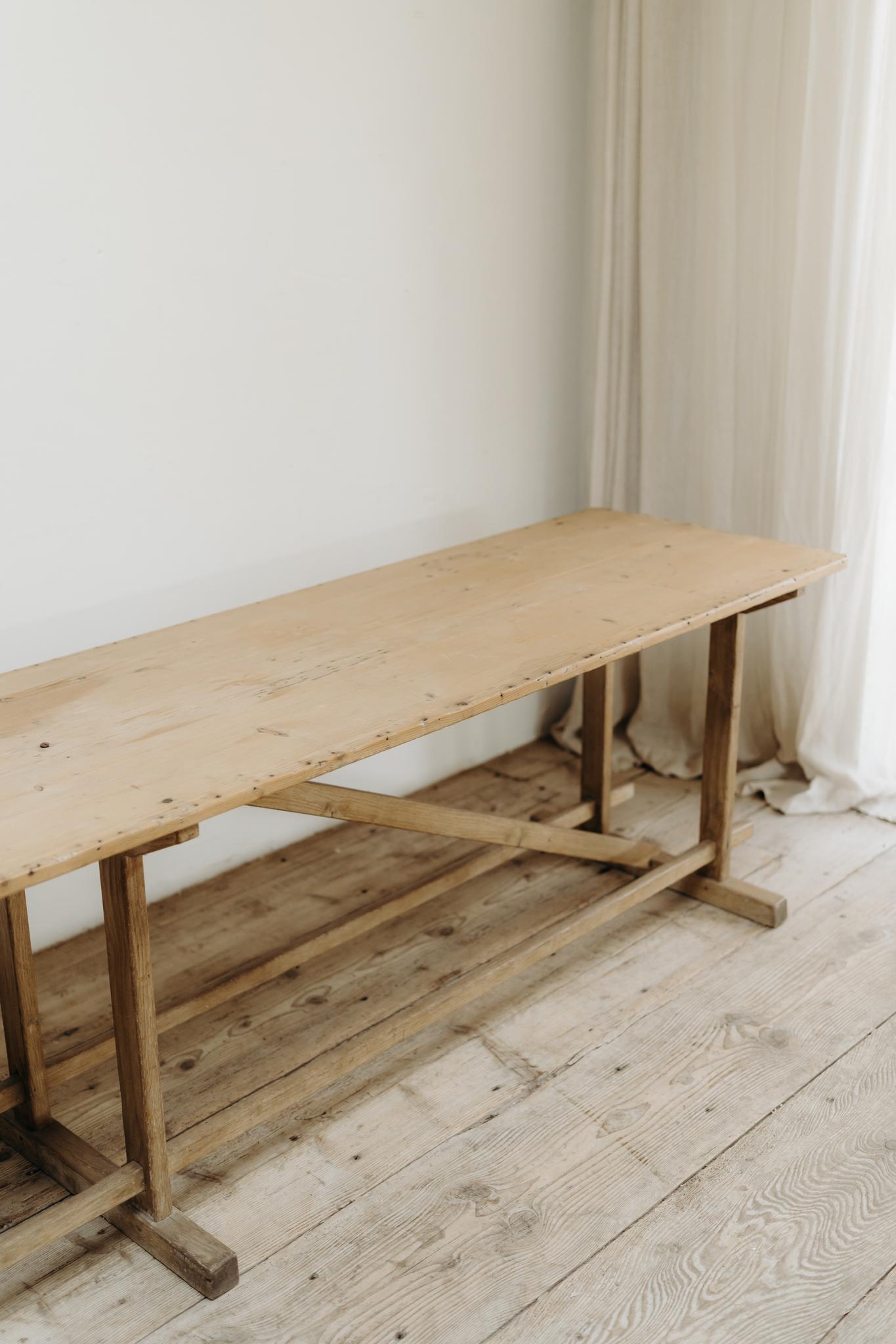 19th century architectural pine console table ... For Sale 4