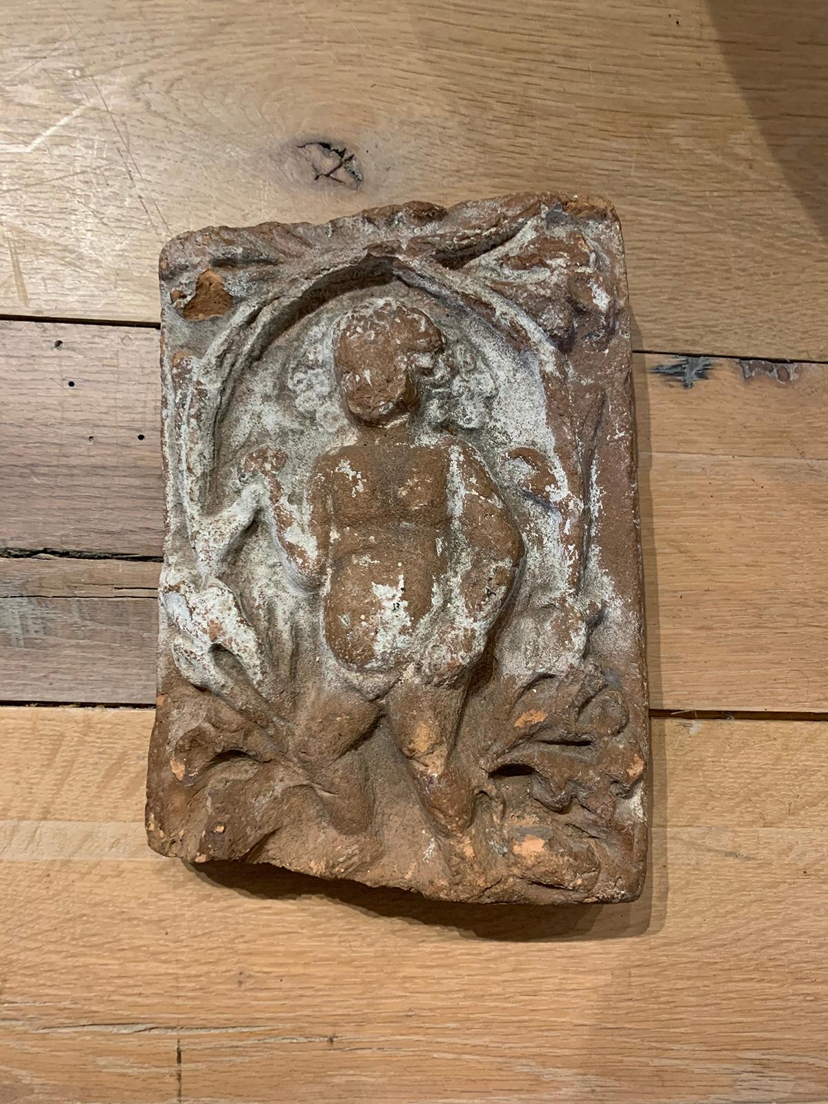 19th century architectural stone fragment with putti from Building in Montgomery, AL.