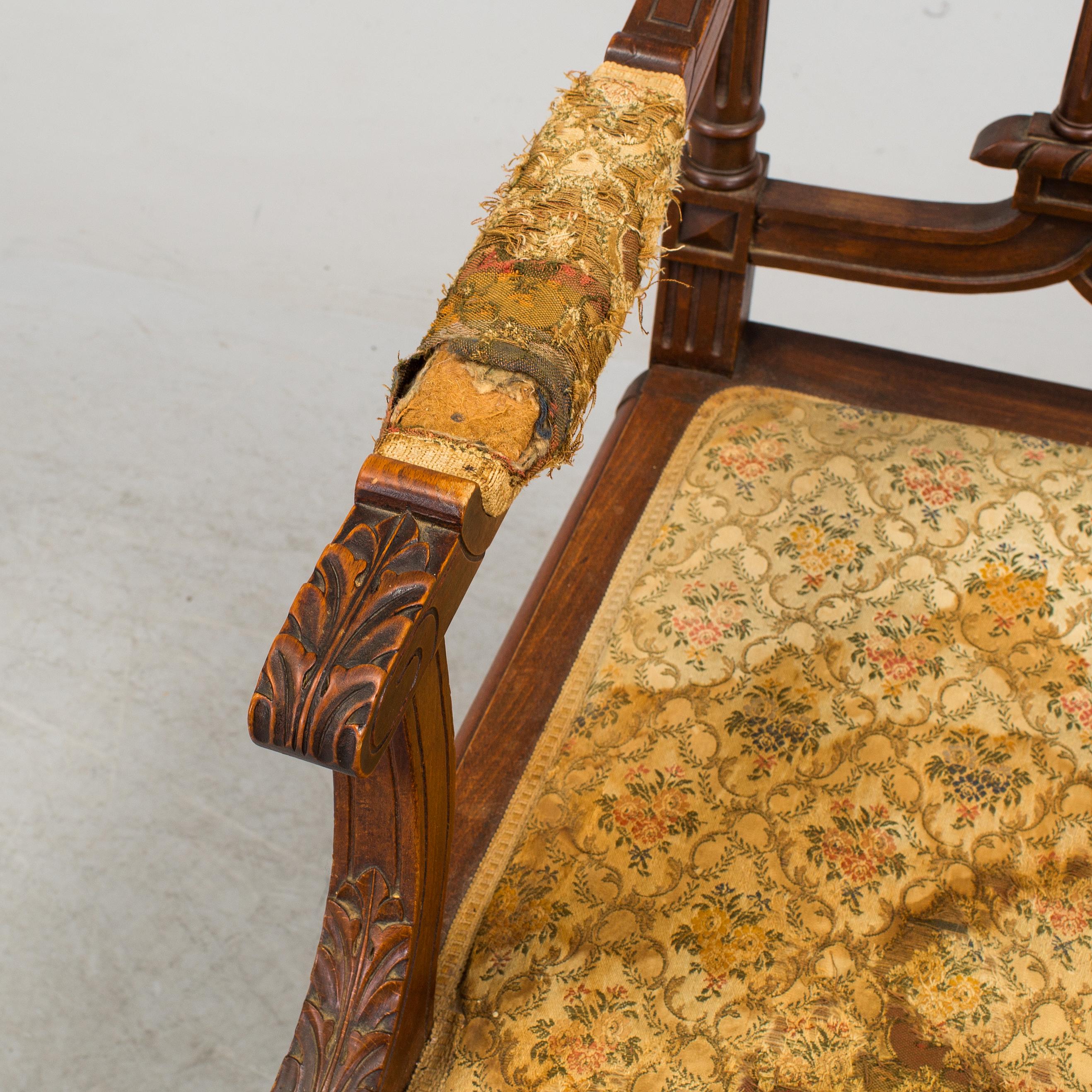 Mid-19th Century 19th Century Armchair Desk Chair For Sale