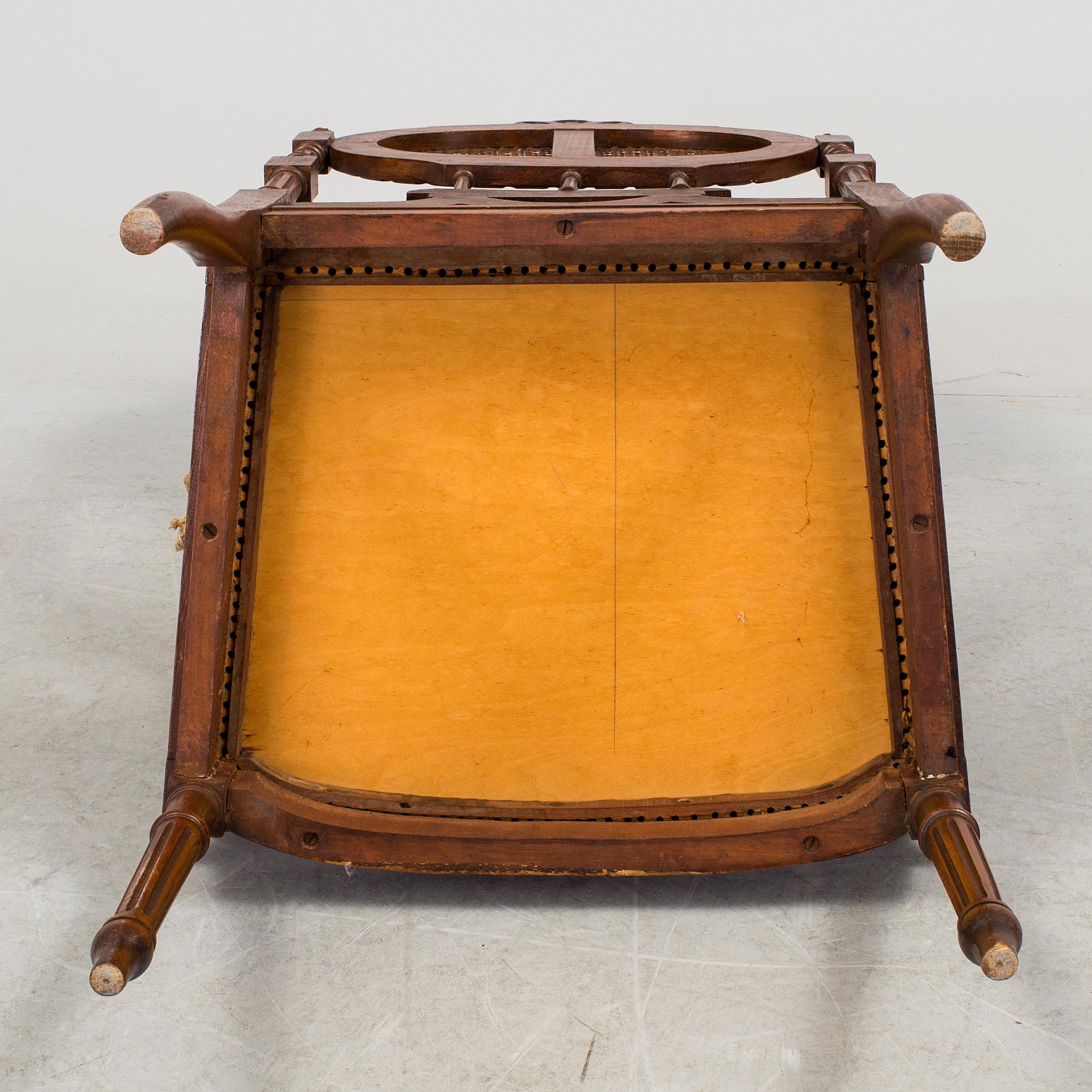Cane 19th Century Armchair Desk Chair For Sale