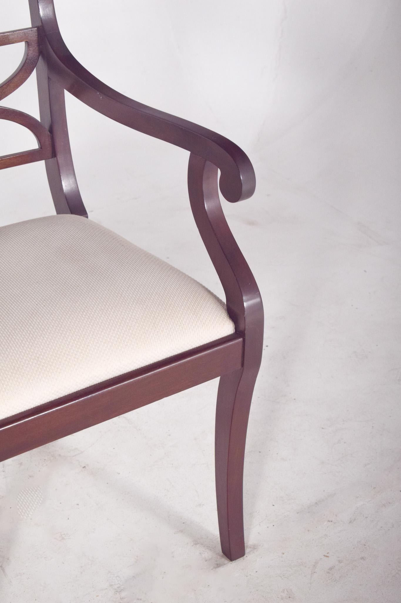 Sillón del siglo XIX con asiento tapizado en beige Inglés en venta